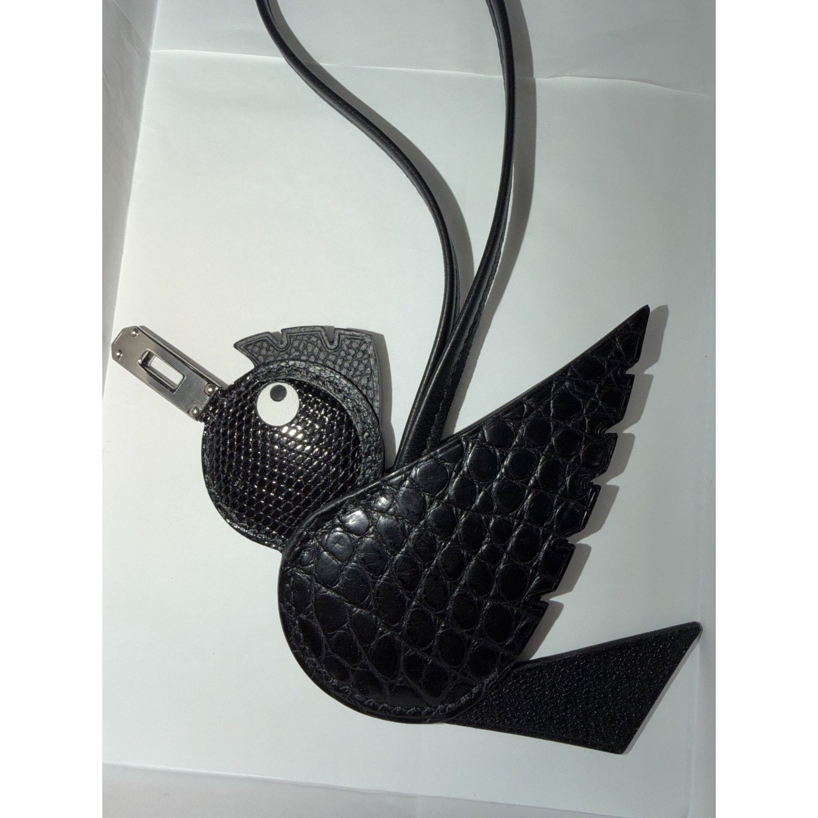 Hermes Hermes Birdy Birdie Black Alligator Lizard Chevre Bag Charm Size ONE SIZE - 14 Thumbnail