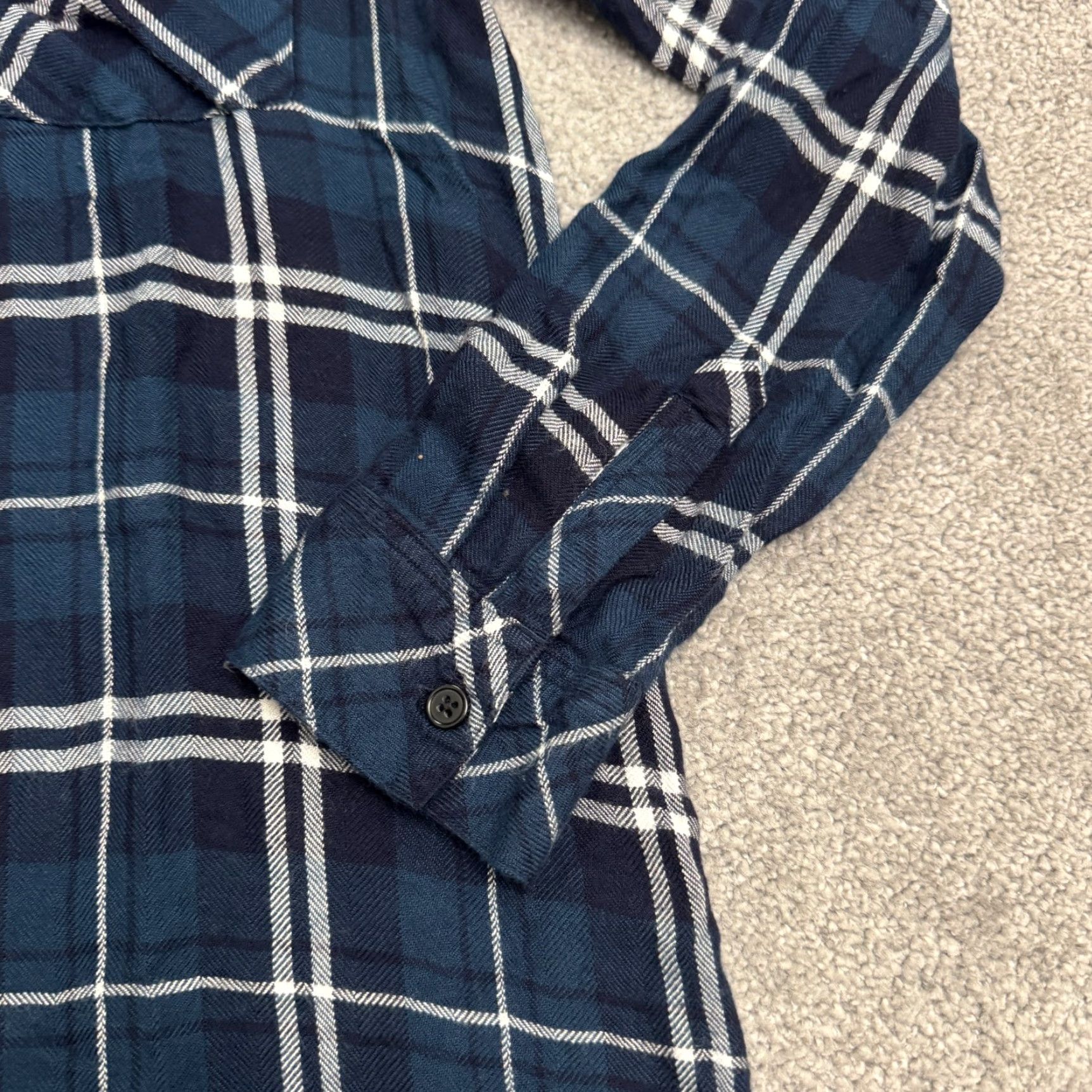 Rails Rails Button Down Shirt Dress Womens Small Petite Navy Plaid Flannel Tunic Size S / US 4 / IT 40 - 4 Thumbnail