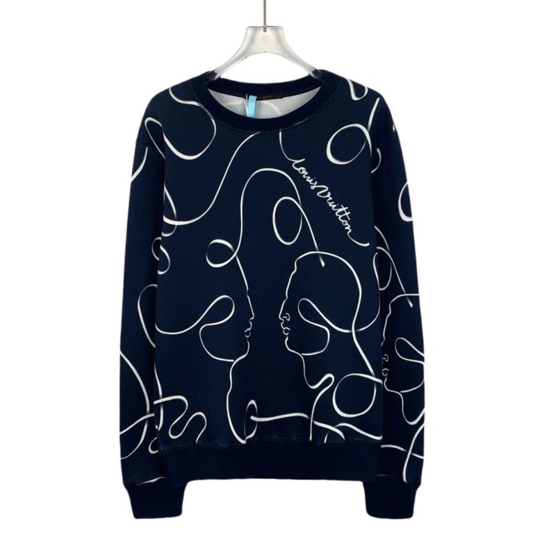 Louis Vuitton Louis Vuitton Dark Blue Printed Full Round Neck Long Sleev Size US M / EU 48-50 / 2 - 1 Thumbnail