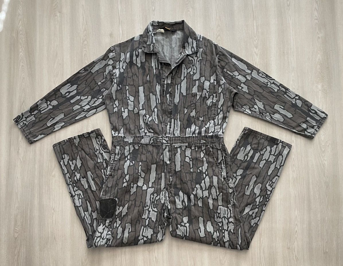 Vintage Vtg 80s TREBARK Camo Coveralls Hunting USA sz XL *distressed Size US XL / EU 56 / 4 - 1 Thumbnail