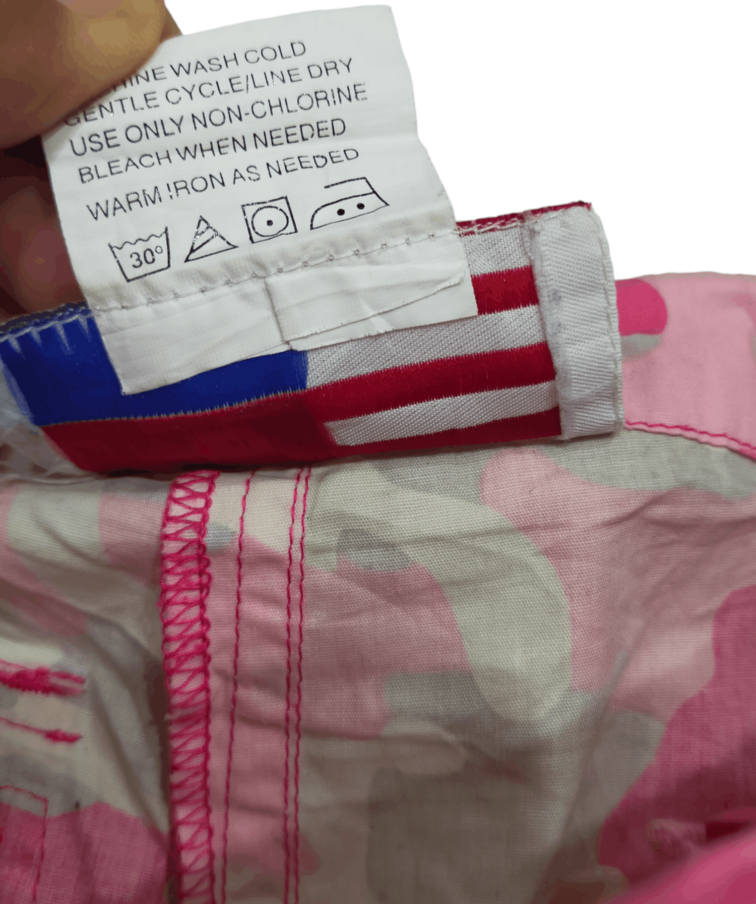 Japanese Brand × Vintage 🔥UFO PINK CAMOUFLAGE MILITARY CARGO PARACHUTE PANTS Size 31" - 4 Thumbnail