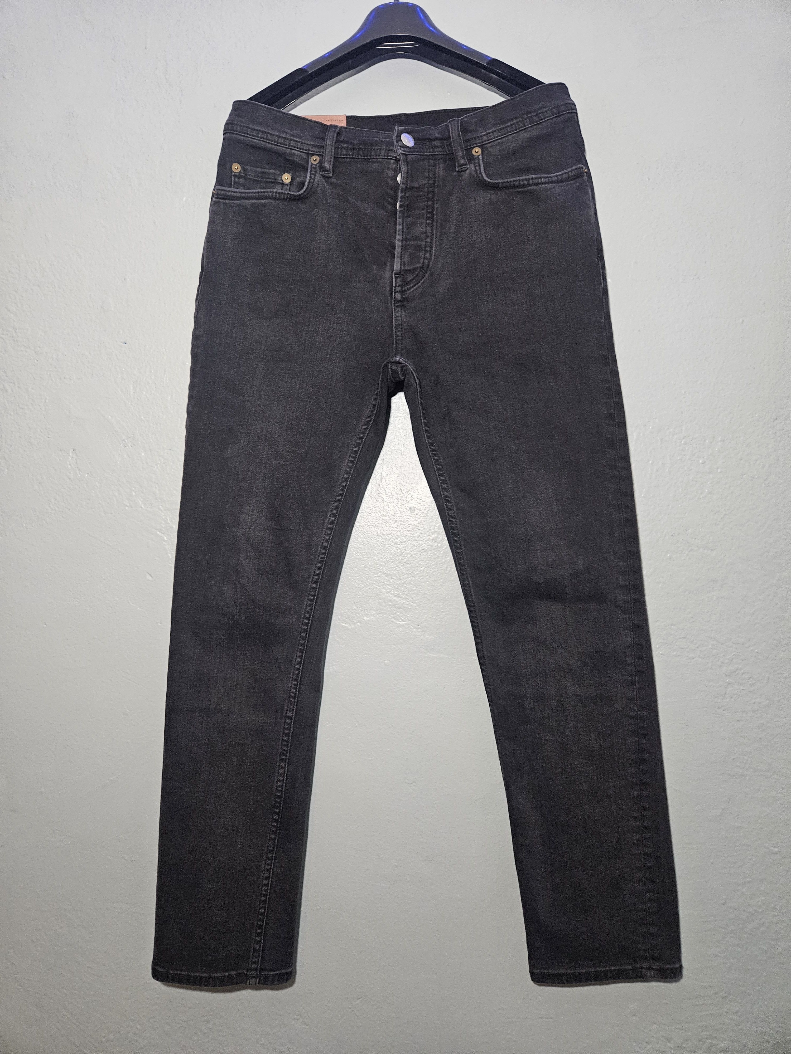Acne Studios Blå Konst River Used Blk Back Patch Denim Jeans Size US 31 - 1 Thumbnail
