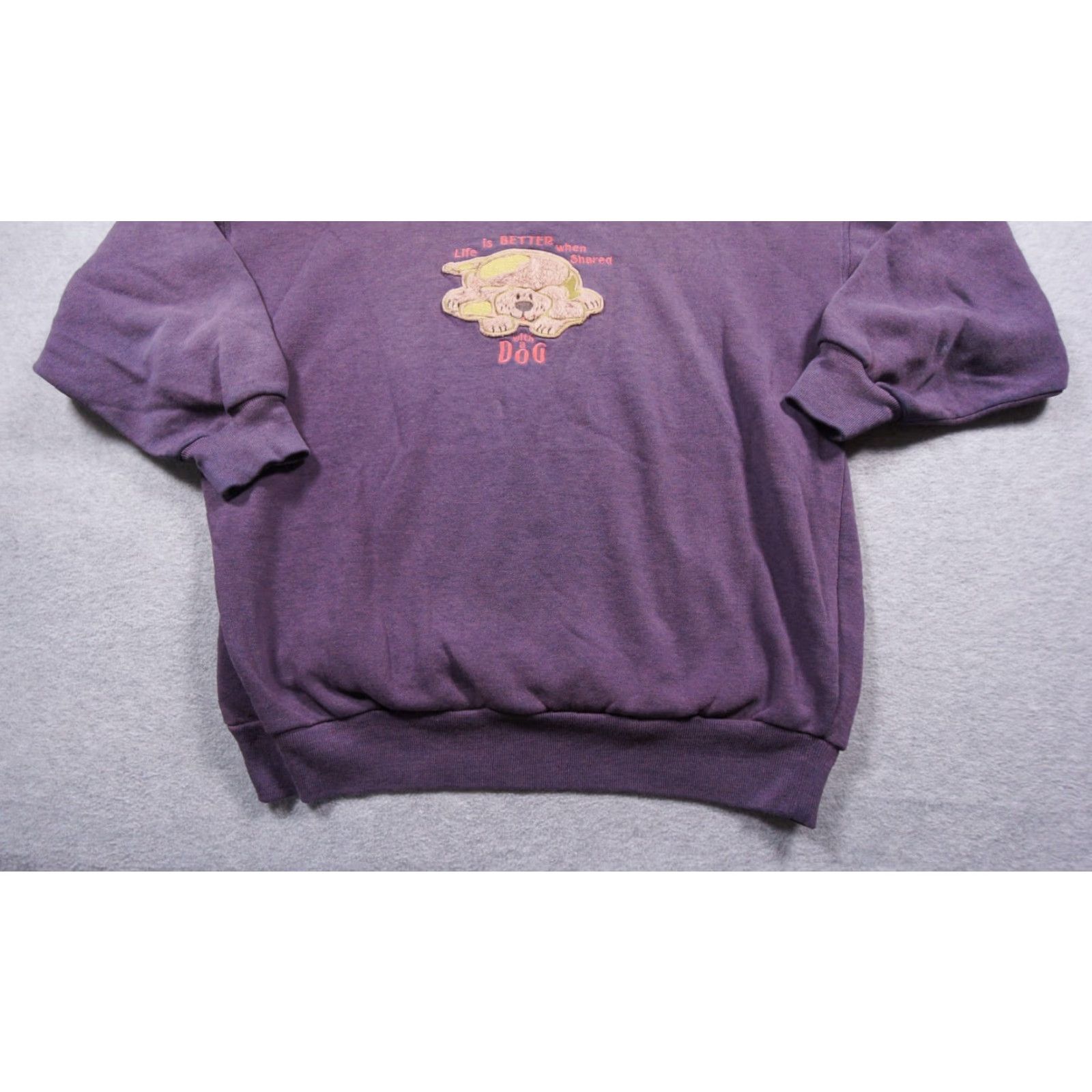 Vintage VINTAGE McEnergy Sweatshirt Medium Petite Purple Crewneck 90s Dog Womens Size M / US 6-8 / IT 42-44 - 3 Thumbnail