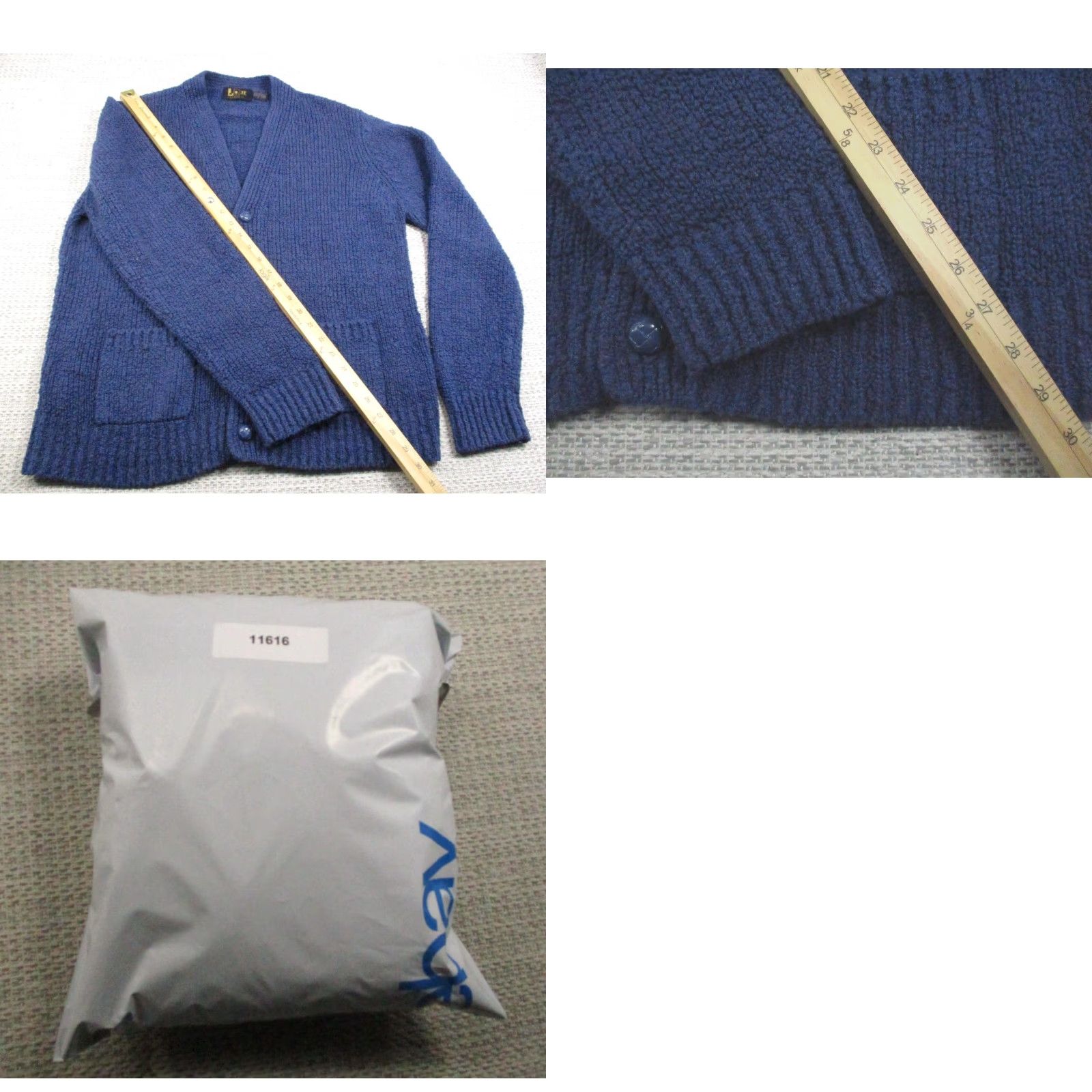 Vintage VINTAGE Leroy Sweater Cardigan Mens Large Blue 80s Knit Woven Button Front V-Neck Classic Pocketed Cardigan Mens Size US L / EU 52-54 / 3 - 9 Thumbnail