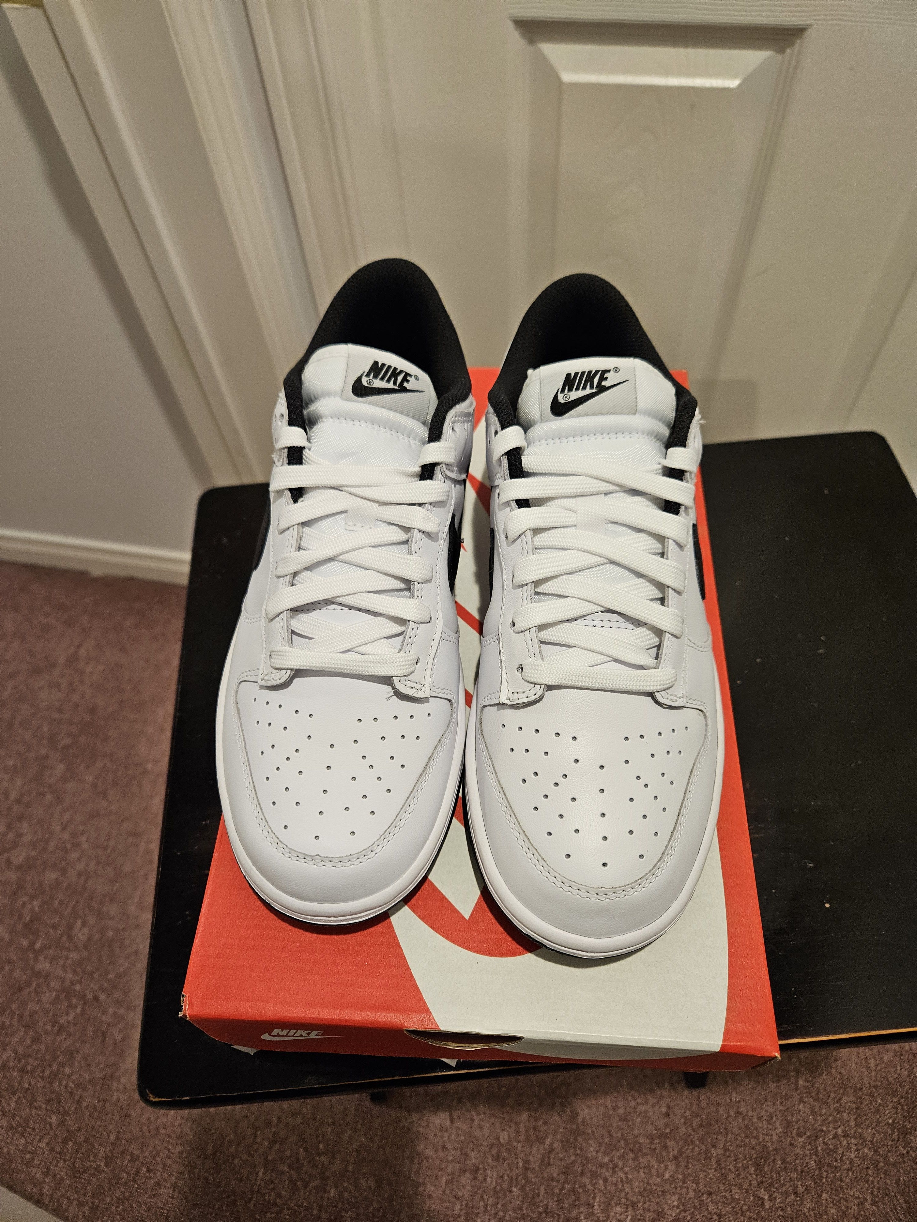 Nike Nike Dunk Low White Black (2022) Size US 9 / IT 39 - 3 Thumbnail