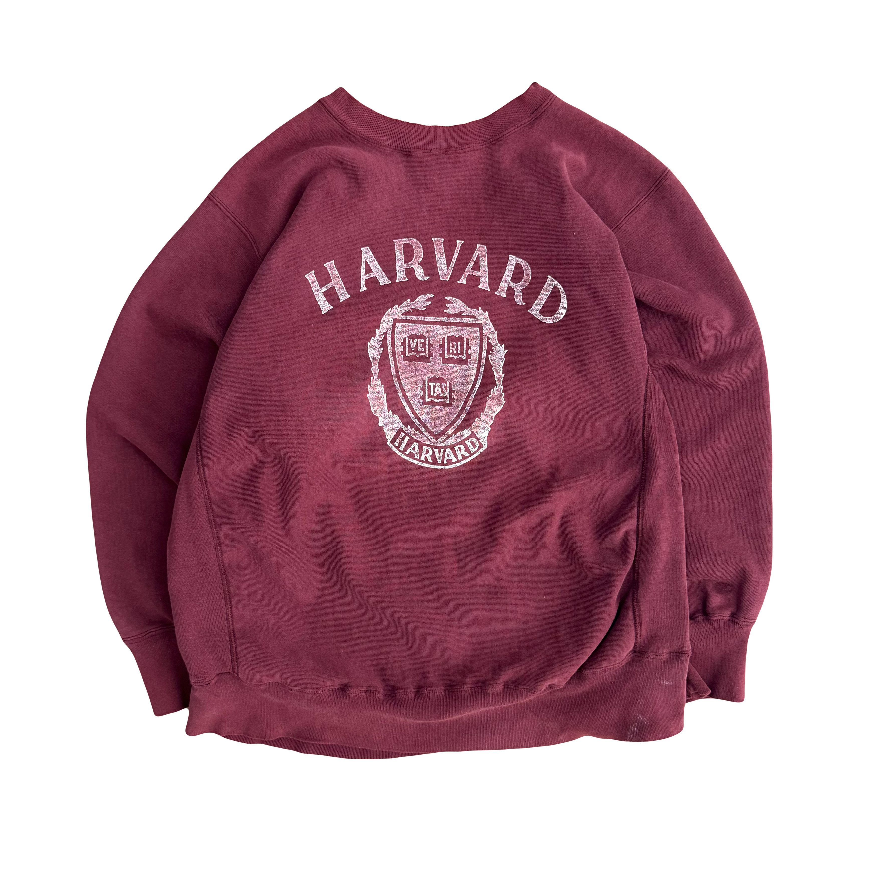 Champion × Vintage VTG Distressed Faded 80s Harvard Champion Reverse Weave Size US XL / EU 56 / 4 - 1 Thumbnail