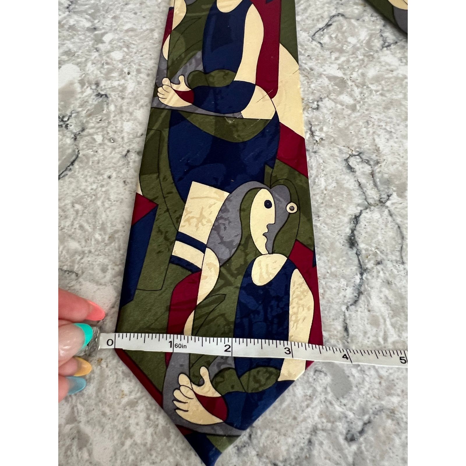 Vintage Vintage Dimoda Men's Handmade Silk Neck Tie Abstract Art Size ONE SIZE - 6 Thumbnail