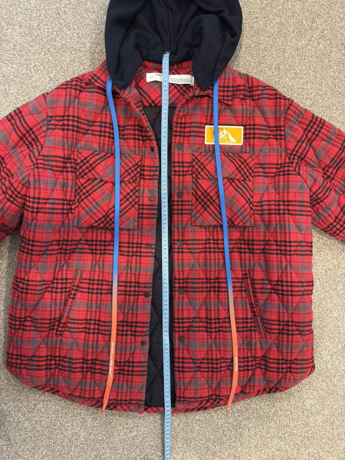Off-White OFF-WHITE RED HOODED FLANNEL JACKET Size US S / EU 44-46 / 1 - 11 Thumbnail