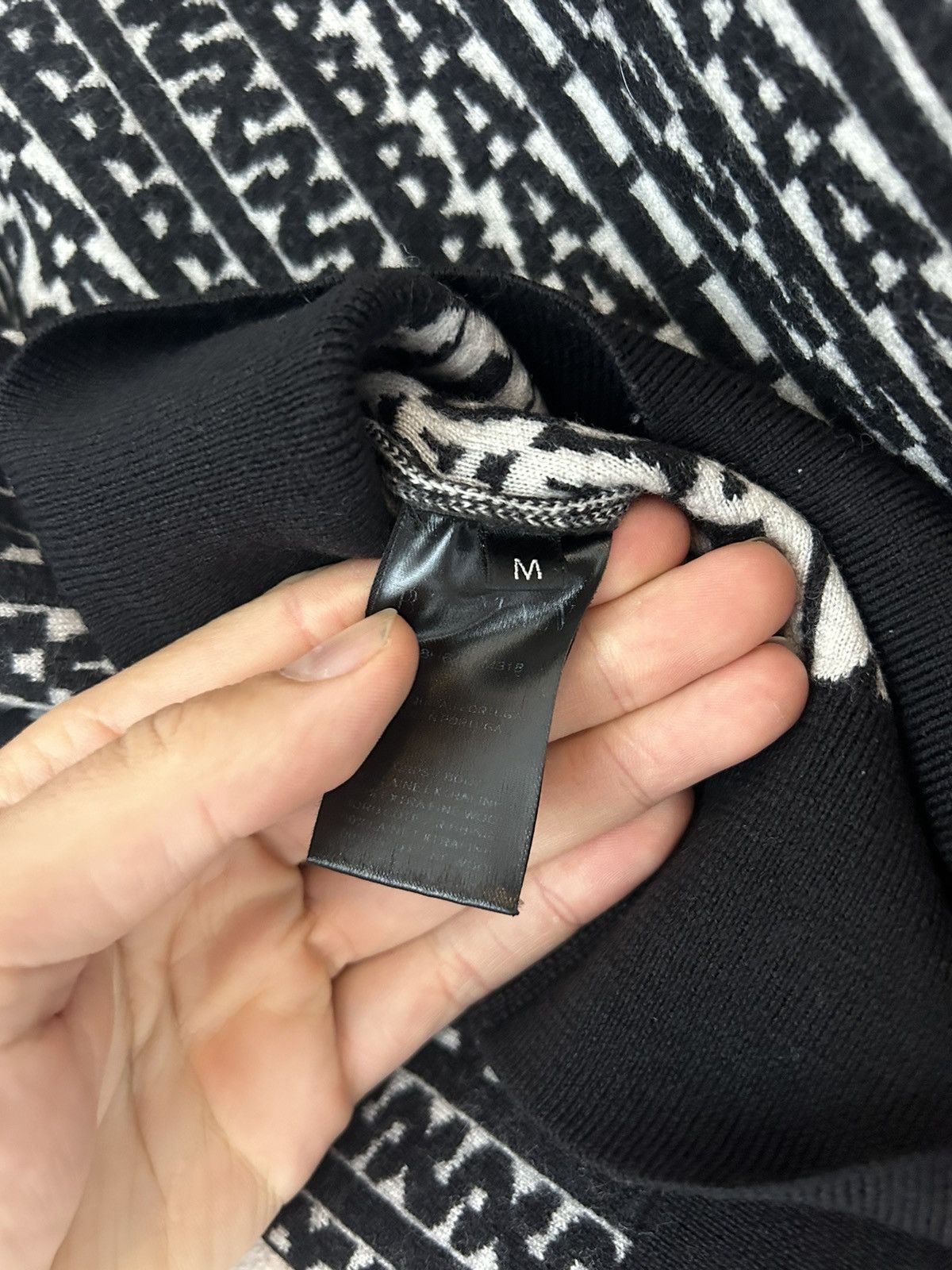 Balmain Black and White ‘Balmain’ Patterned Wool Sweater Size US S / EU 44-46 / 1 - 5 Thumbnail