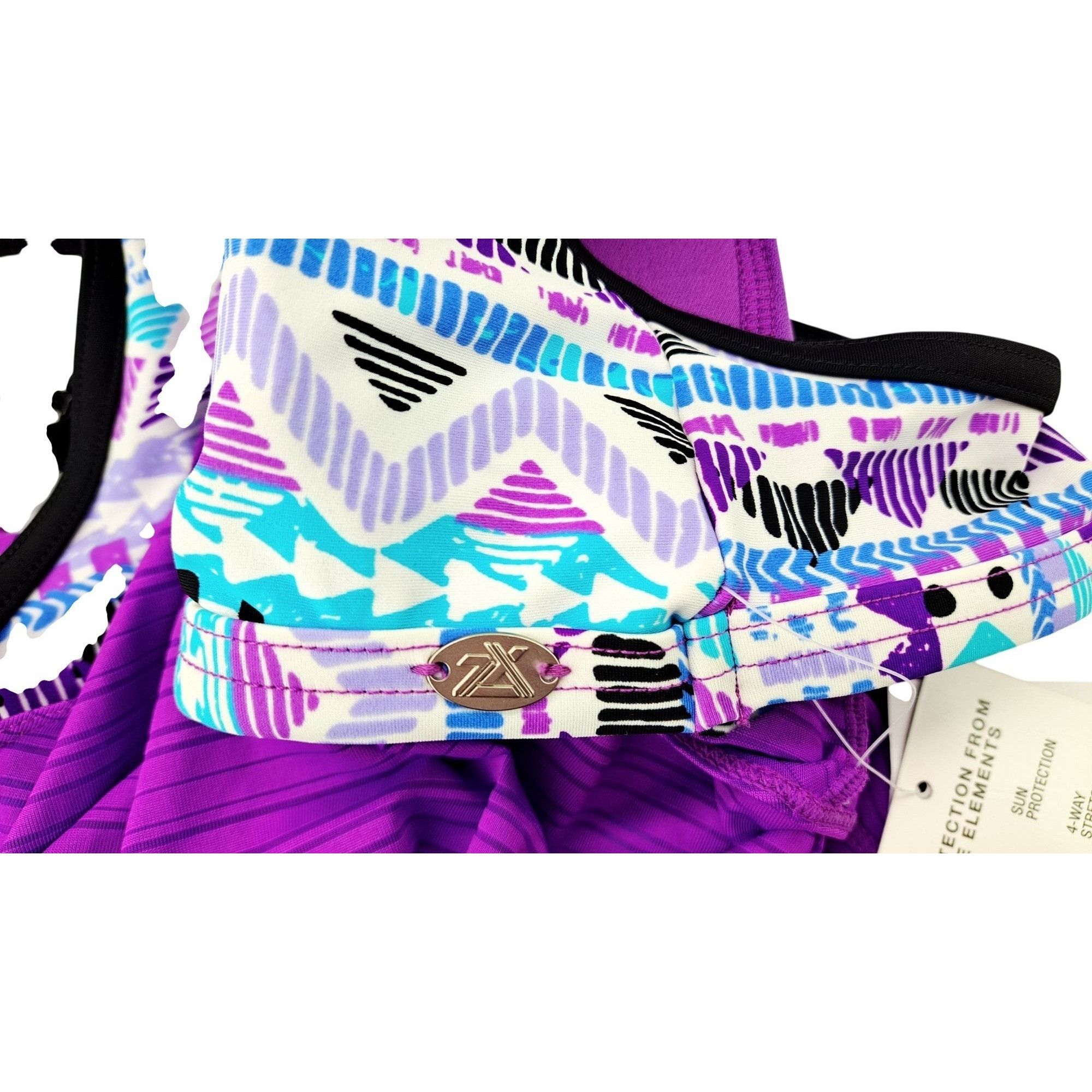 ZeroXposur ZeroXposur Women Ruched 2-In-1 Tankini Top Adjustable Straps Size S / US 4 / IT 40 - 6 Thumbnail