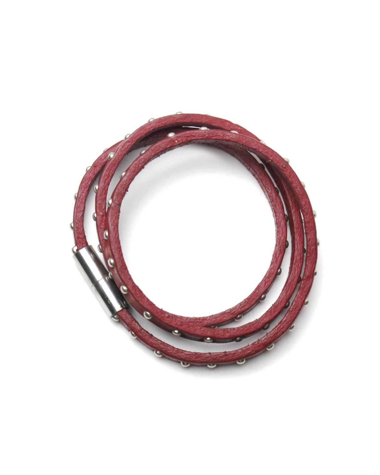 Vintage 2000S JAPANESE MADE TRIPLE-WRAP STUDDED LEATHER BRACELET Size ONE SIZE - 4 Thumbnail