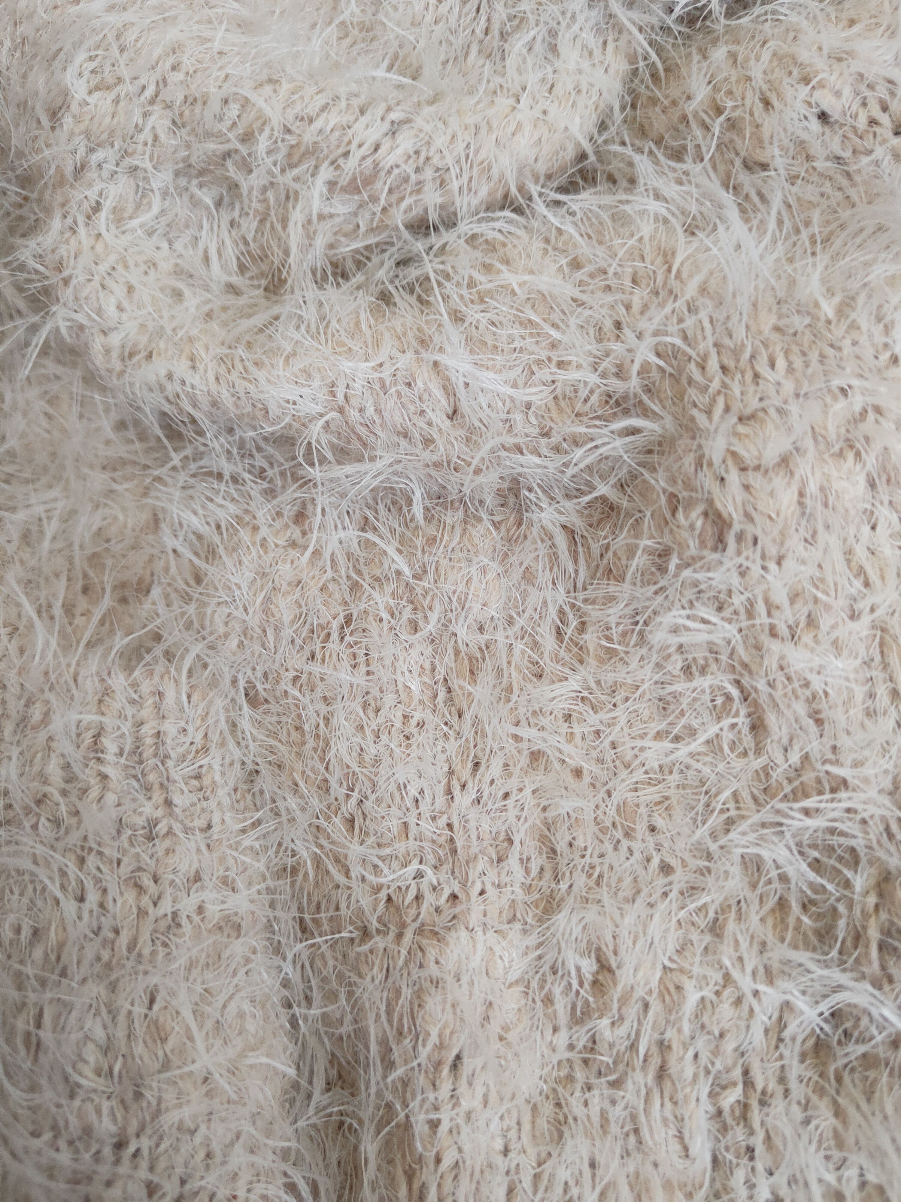 Homespun Knitwear Urban Research Beige Shag Shaggy Fur Mohair Knitwear #S2039 Size L / US 10 / IT 46 - 10 Thumbnail