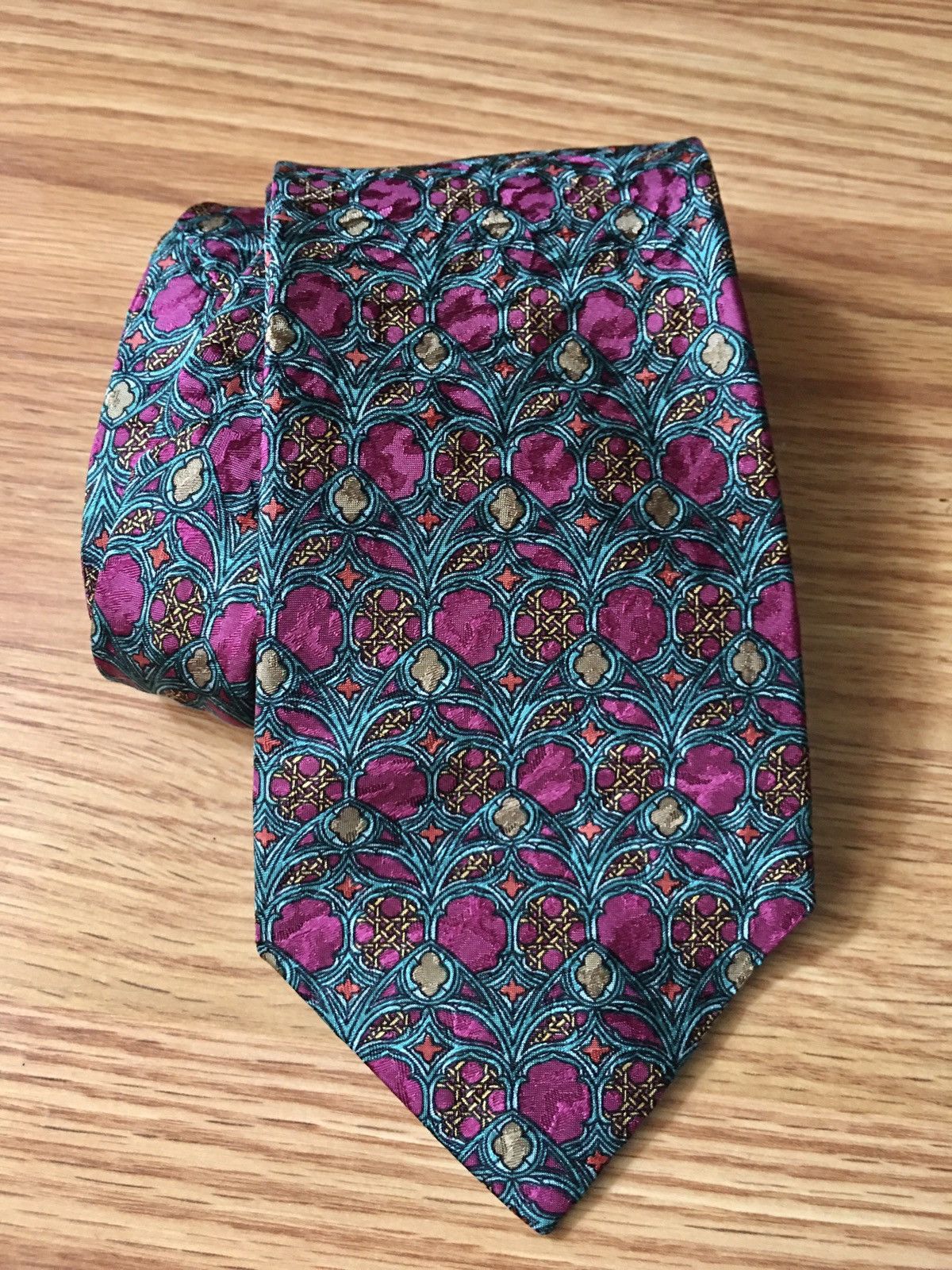Christian Dior Monsieur × Dior × Vintage Christian Dior Floral Vintage Jacquard Silk Mens Neck Tie Size ONE SIZE - 1 Thumbnail
