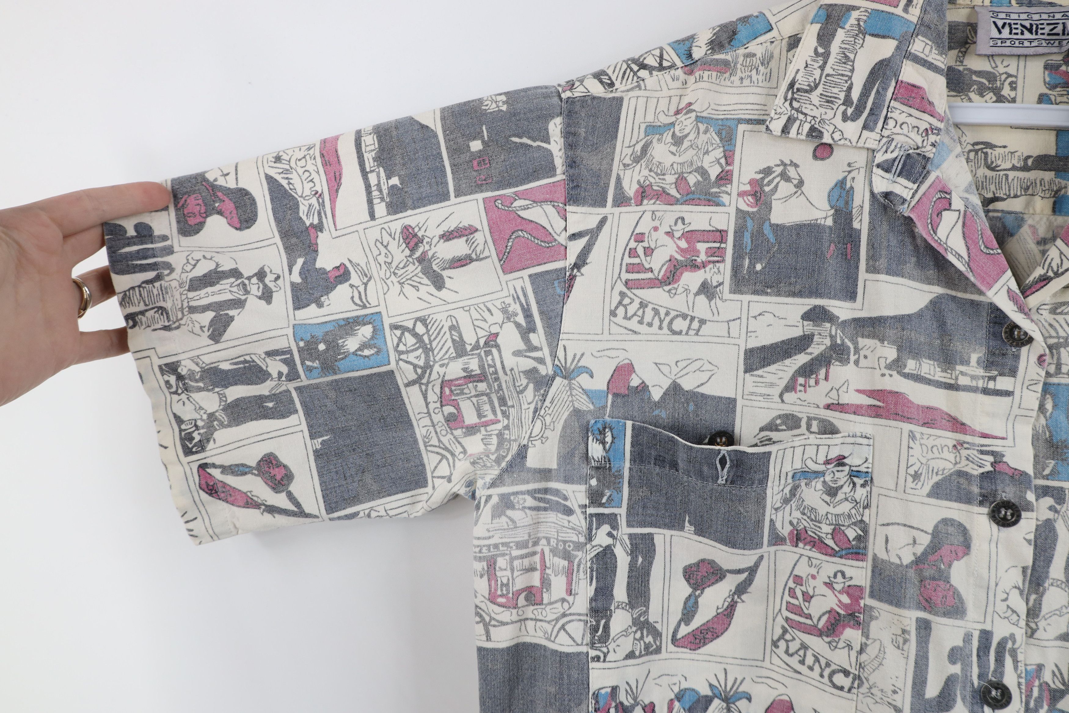 Vintage Vintage 90s Streetwear All Over Print Camp Button Shirt Size S / US 4 / IT 40 - 6 Thumbnail