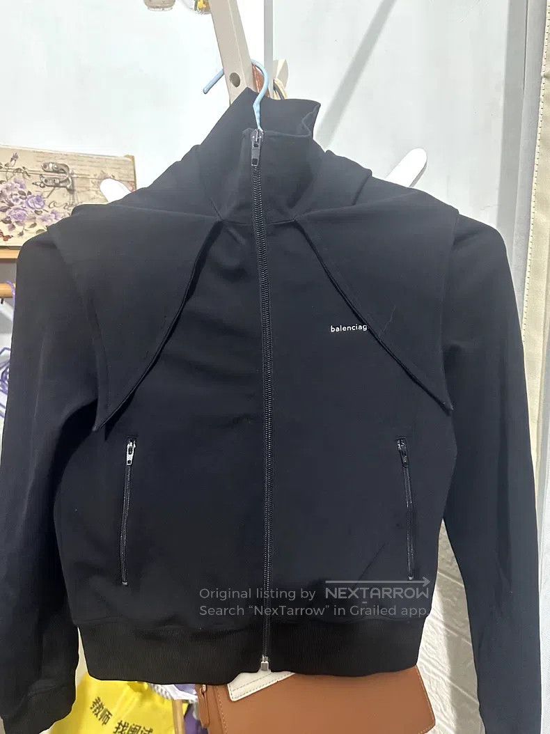 Balenciaga Balenciaga Small Logo Collar Tie Zip-Up Jacket Size XS / US 0-2 / IT 36-38 - 1 Thumbnail