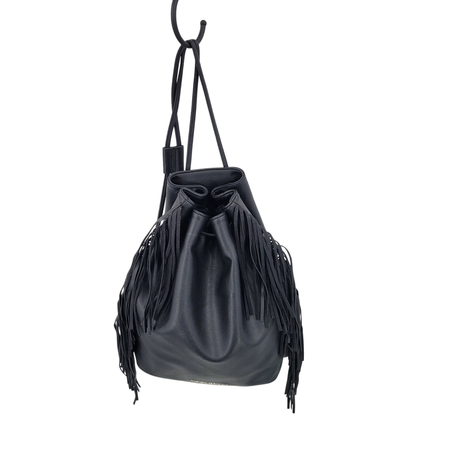 Victoria's Secret Victorias Secret Black Fringe Faux Leather Backpack Shoulder Size ONE SIZE - 7 Thumbnail