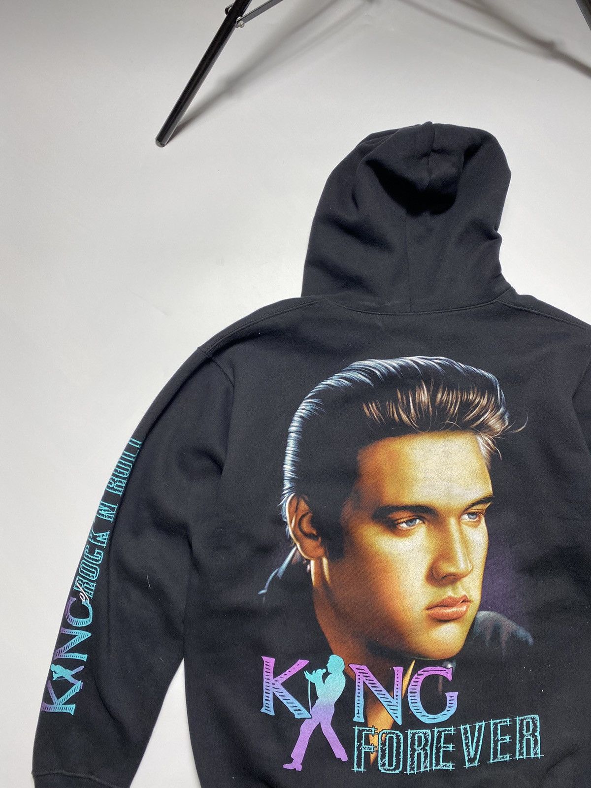 Band Tees × Vintage Vintage 90s Elvis Presley King Forever oversized hoodie Size US XL / EU 56 / 4 - 3 Thumbnail