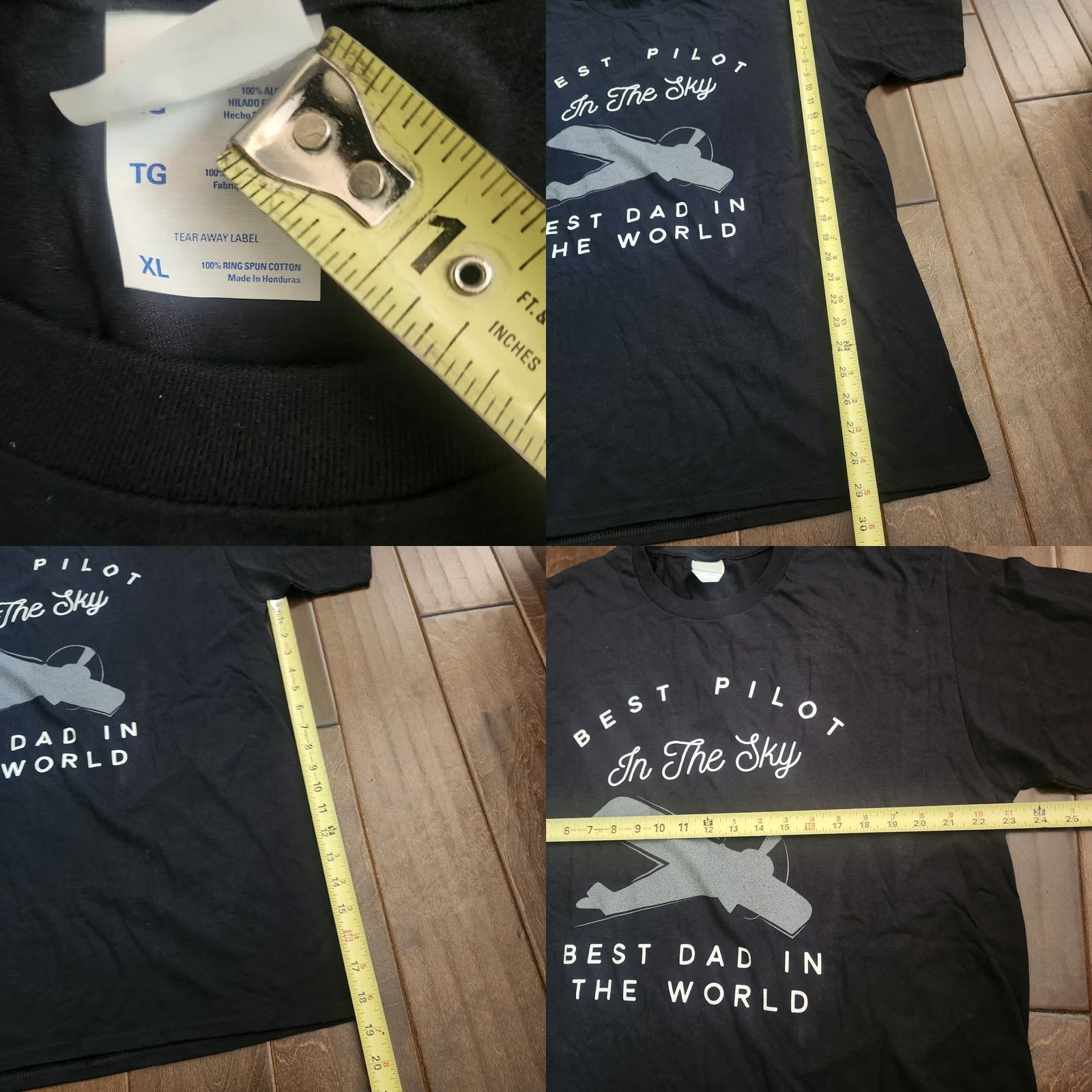 Port & Company Best Pilot In The Sky Shirt XL Airplane Dad Graphic Tee Gift Father Size US XL / EU 56 / 4 - 8 Thumbnail