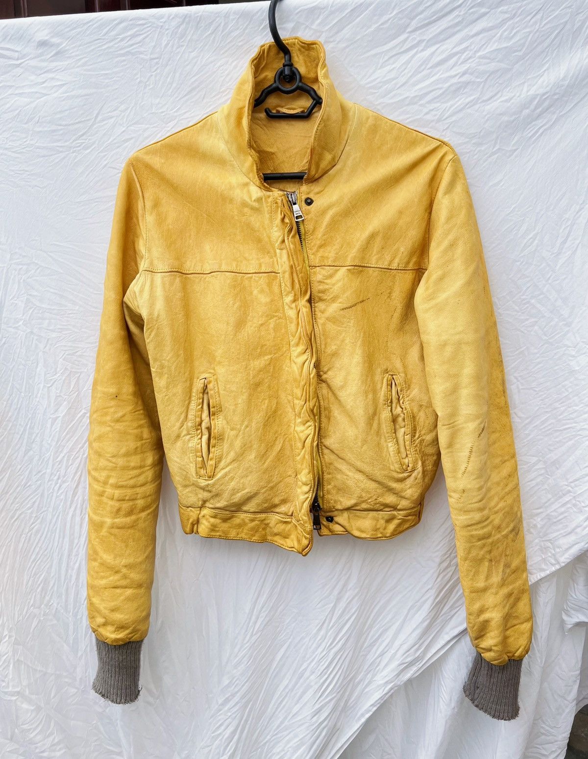 Giorgio Brato Giorgio Brato yellow leather vintage jacket Size US XXS / EU 40 - 2 Thumbnail