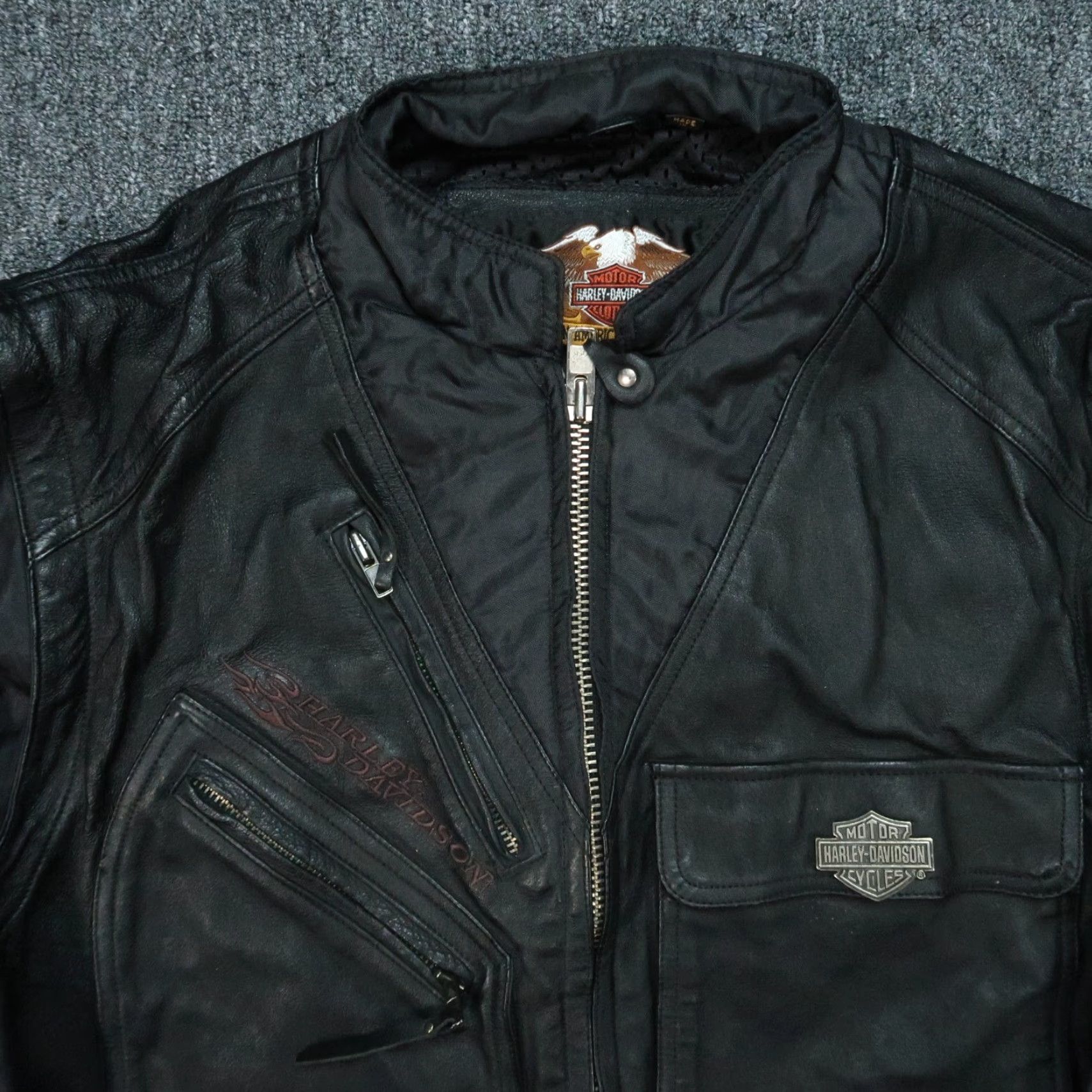 Harley Davidson Harley-Davidson Jacket Womens Large Leather Motorcycle Convertible Sleeves Biker Size L / US 10 / IT 46 - 3 Thumbnail