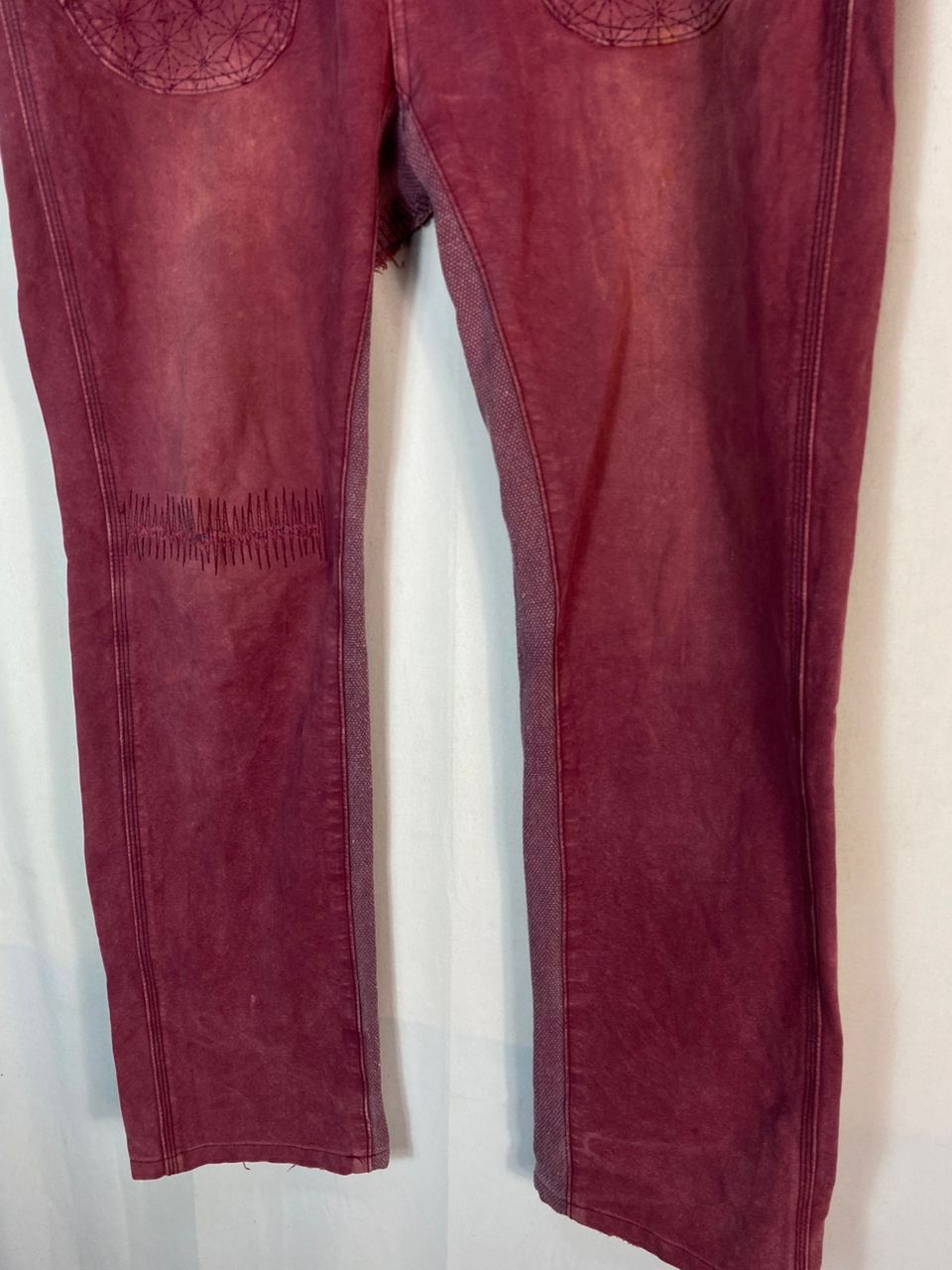 Designer × Japanese Brand Nishiki oriental brand sashiko distressed denim pants Size US 37 - 23 Thumbnail