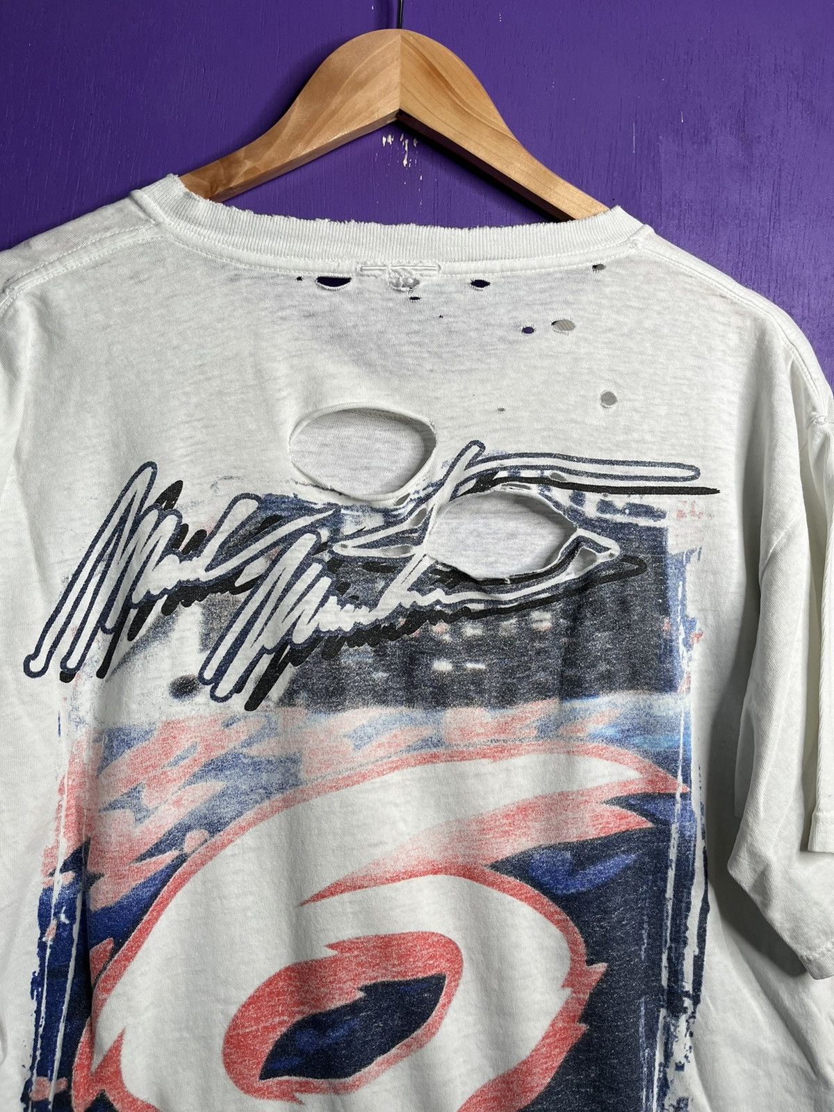 NASCAR × Vintage Vintage 90s NASCAR Mark Martin valvoline t-shirt Size US L / EU 52-54 / 3 - 3 Thumbnail
