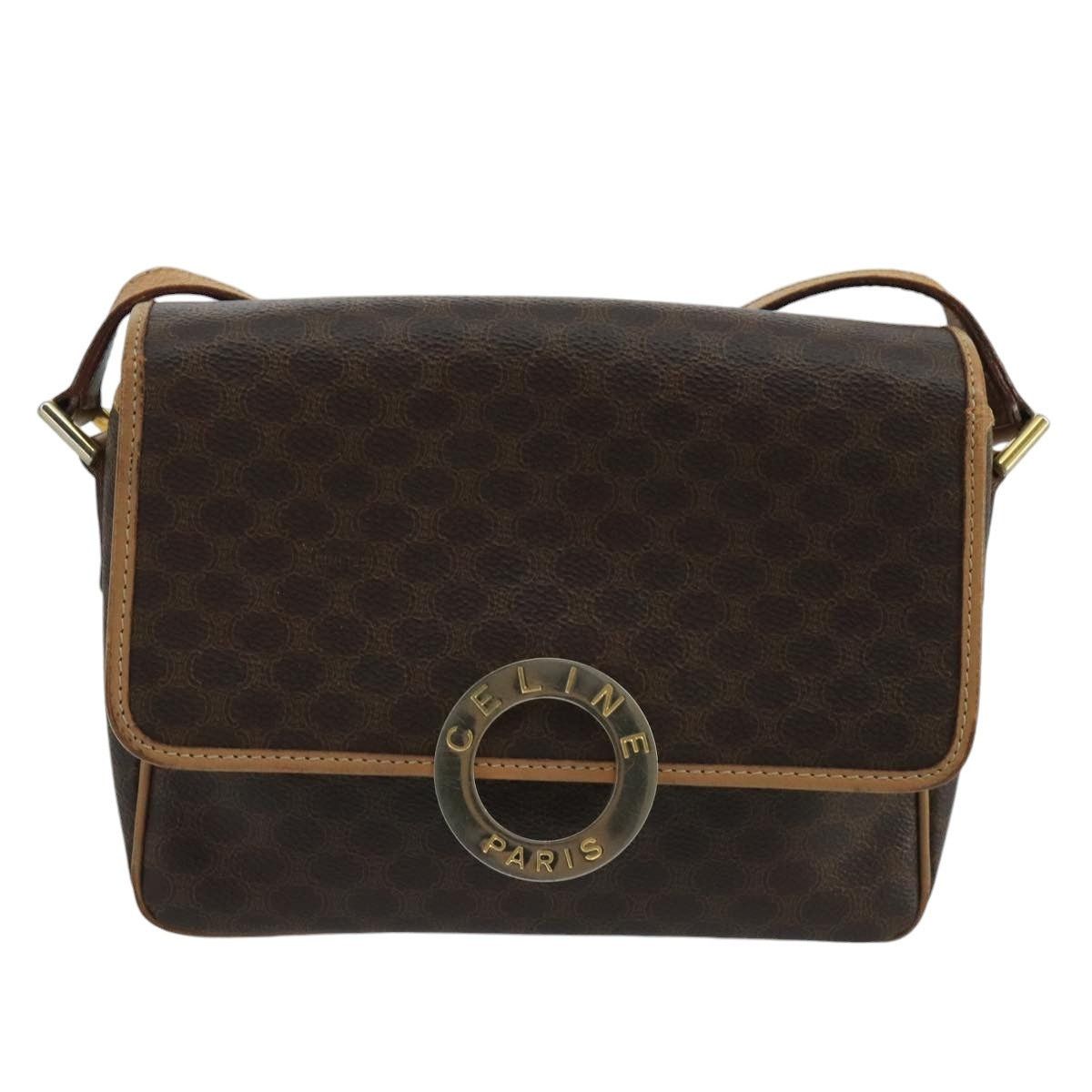 Celine CELINE Macadam Canvas Circle Shoulder Bag Brown Size ONE SIZE - 13 Thumbnail