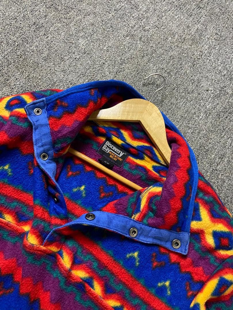 Japanese Brand Discovery Bay Aztec Half Button Fleece Pullover (190) Size US M / EU 48-50 / 2 - 7 Thumbnail