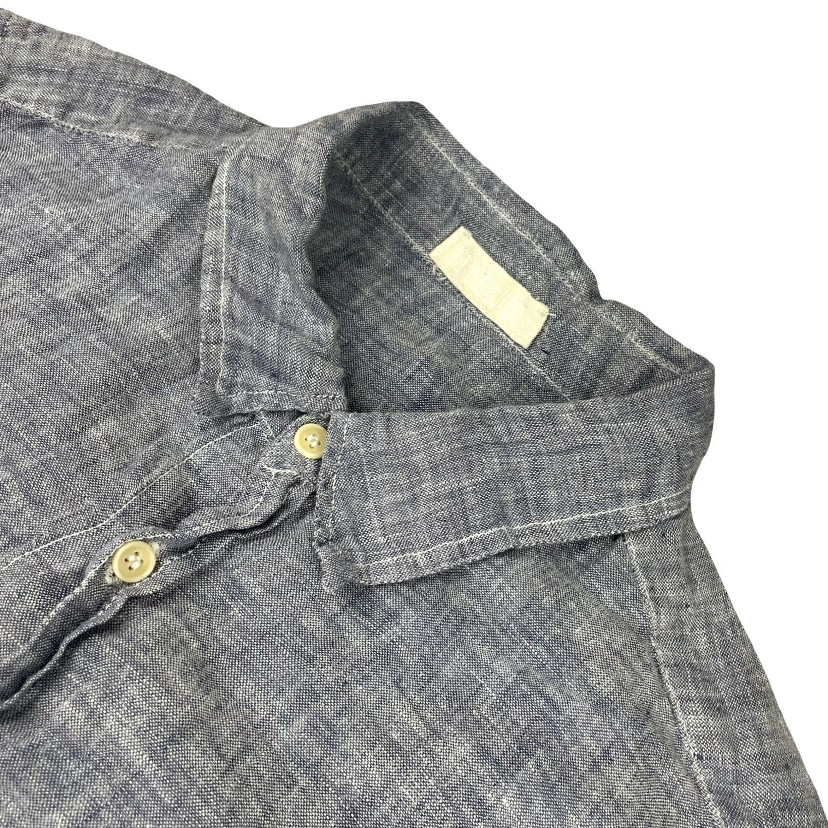 Vintage CP Shades Women’s Chambray Button Shirt Blue Small Long Sleeve Collared Casual Cotton Linen Modern Vintage: No Size S / US 4 / IT 40 - 2 Thumbnail