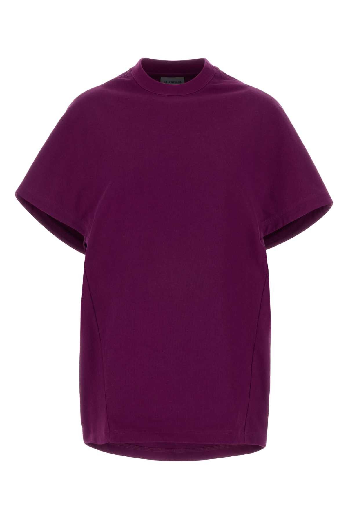 Balenciaga Purple Cotton Oversize T-Shirt Size XS / US 0-2 / IT 36-38 - 1 Thumbnail