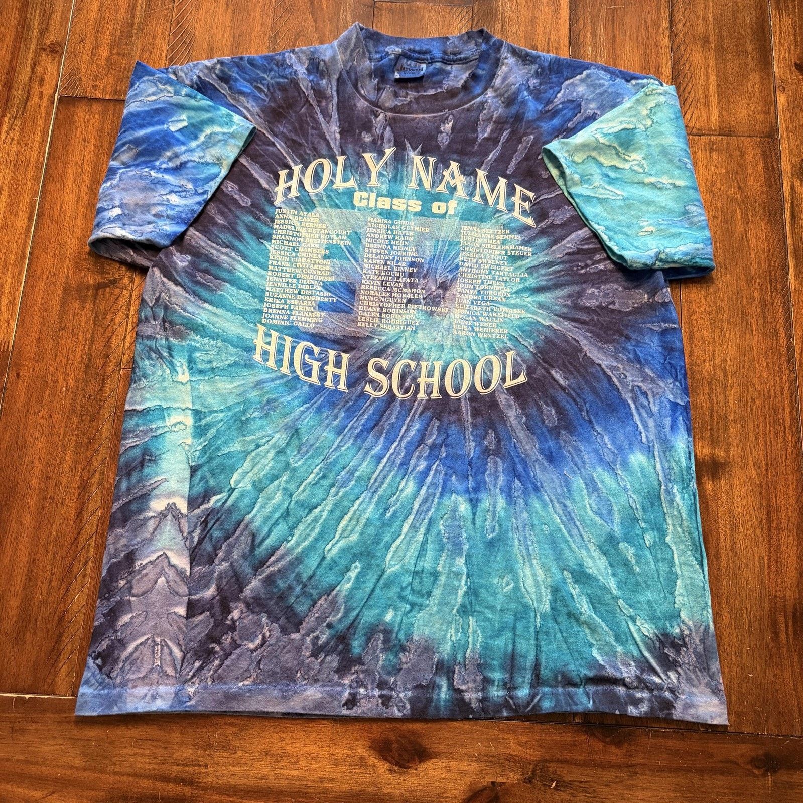 Vintage Vtg Holy Name High School Shirt Mens XL Blue Tie Dye T-Shirt Size US XL / EU 56 / 4 - 2 Thumbnail