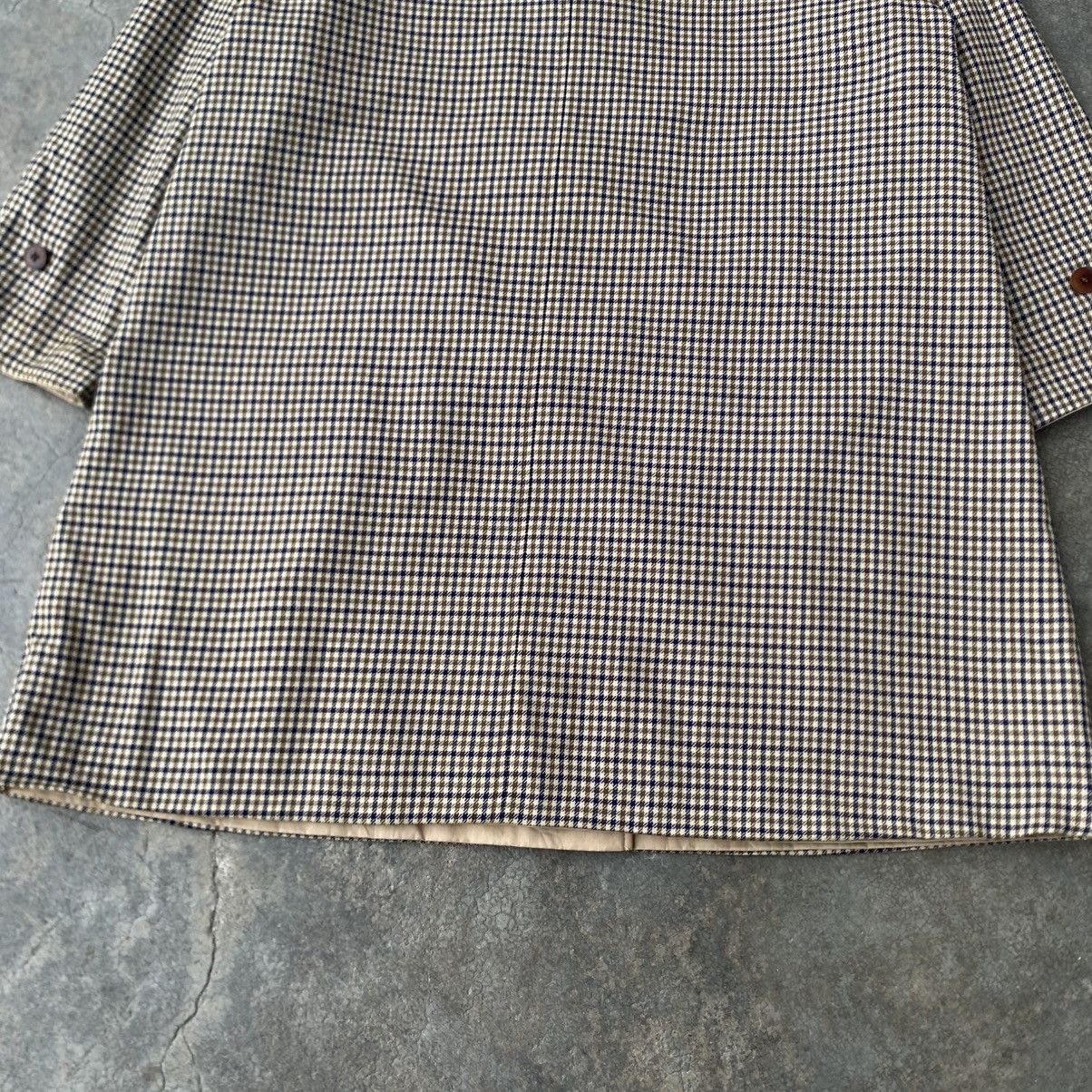 Aquascutum Aquascutum Reversible Houndstooth Balmacaan & Beige Mac Coat Size XL / US 12-14 / IT 48-50 - 7 Thumbnail