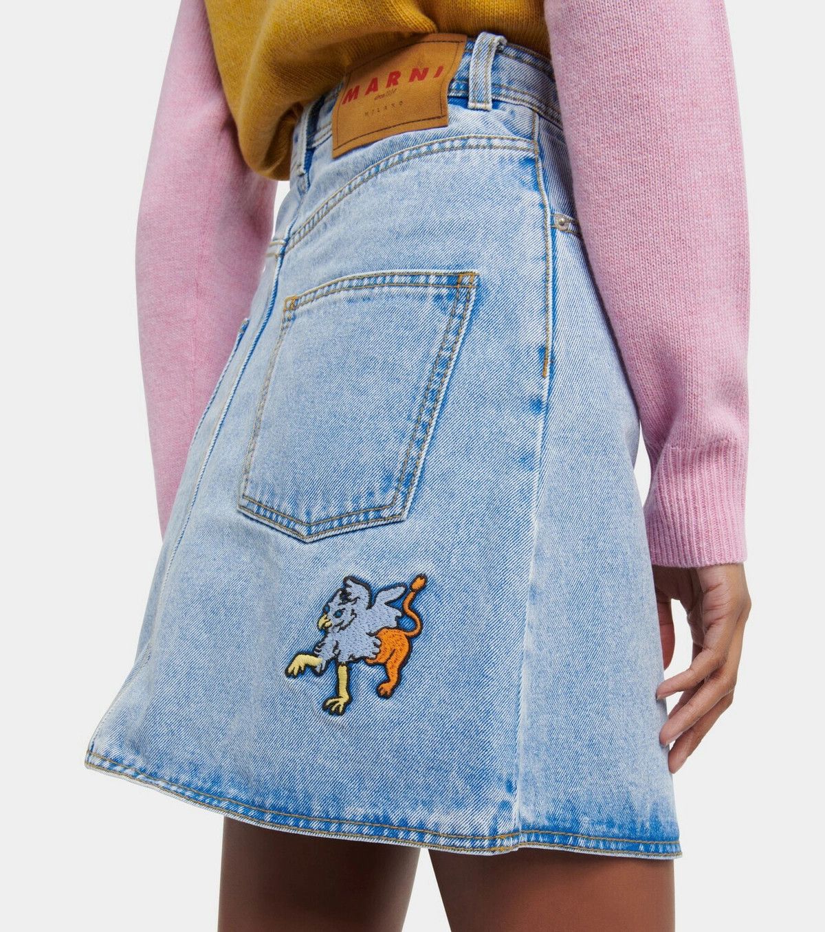 Marni o1y1125 Denim Mini Skirt in Blue Size 26" / US 2 / IT 38 - 3 Thumbnail