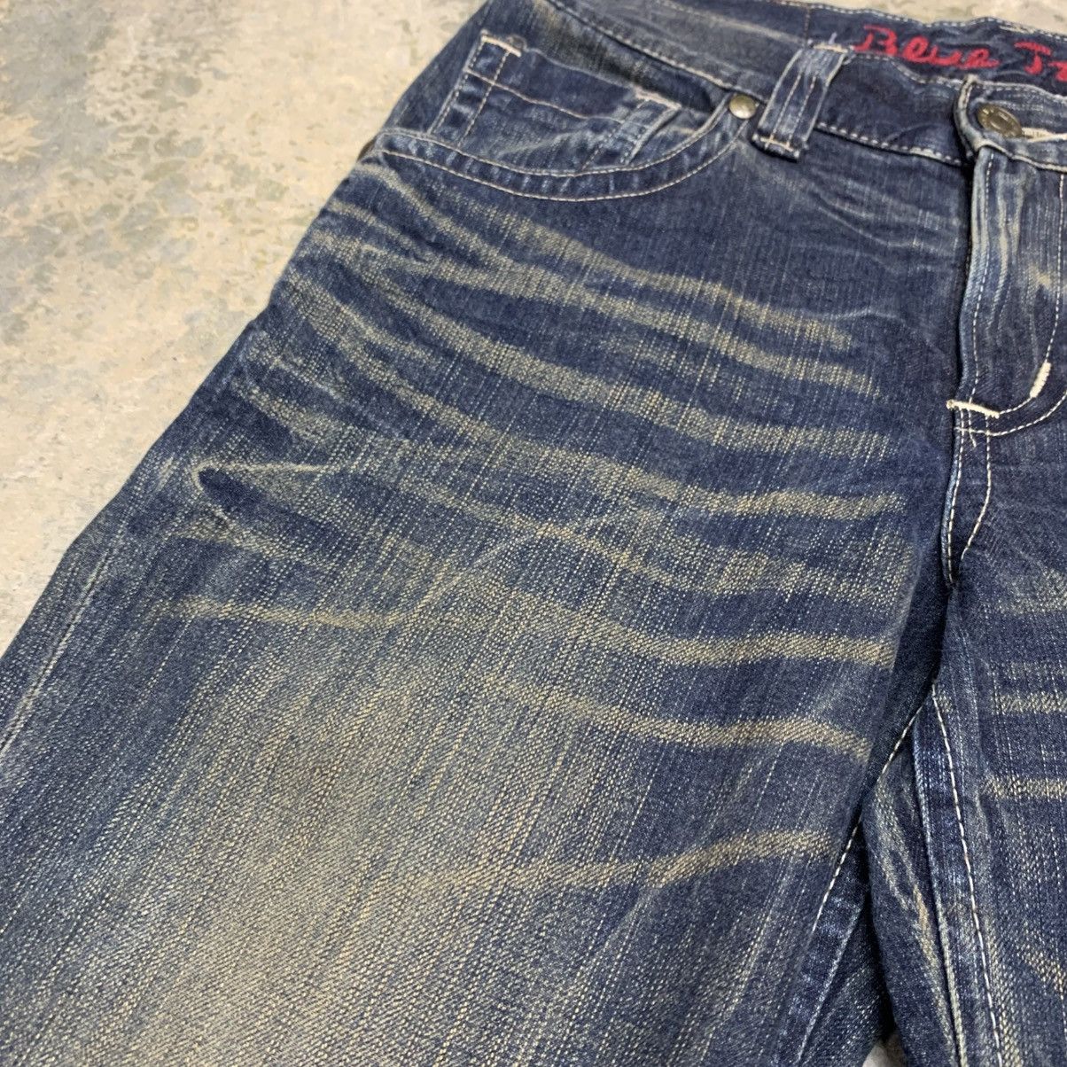 If Six Was Nine Vintage Edwin Blue Trip Clawmark Distressed Fade Jean Size US 33 - 12 Thumbnail