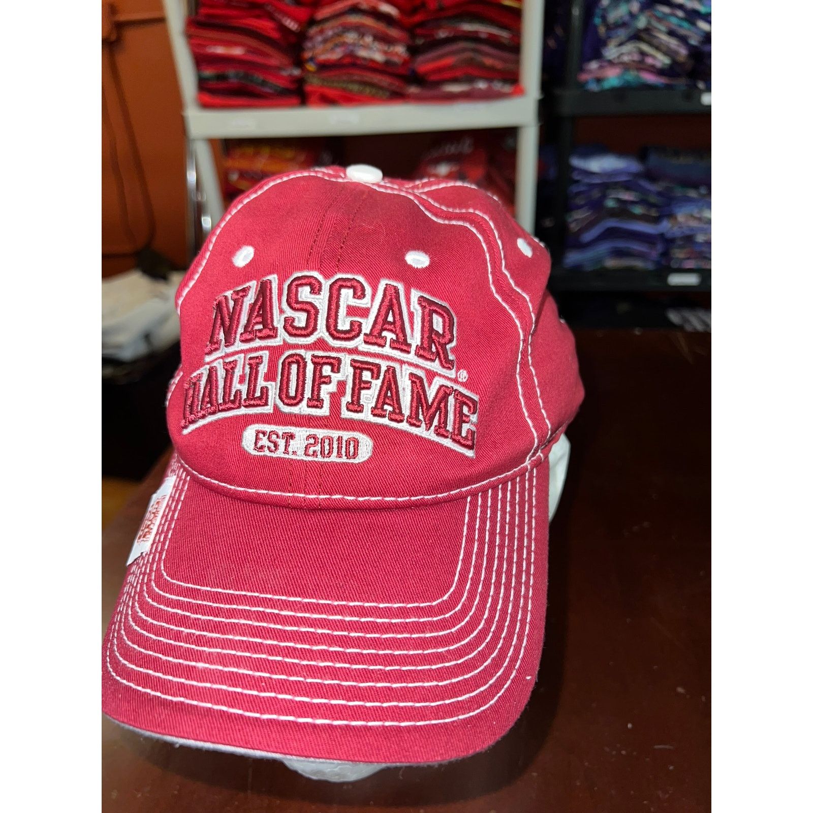 NASCAR Nascar Hall Of Fame Hat Charlotte Red White Cap Headwear Size ONE SIZE - 3 Thumbnail