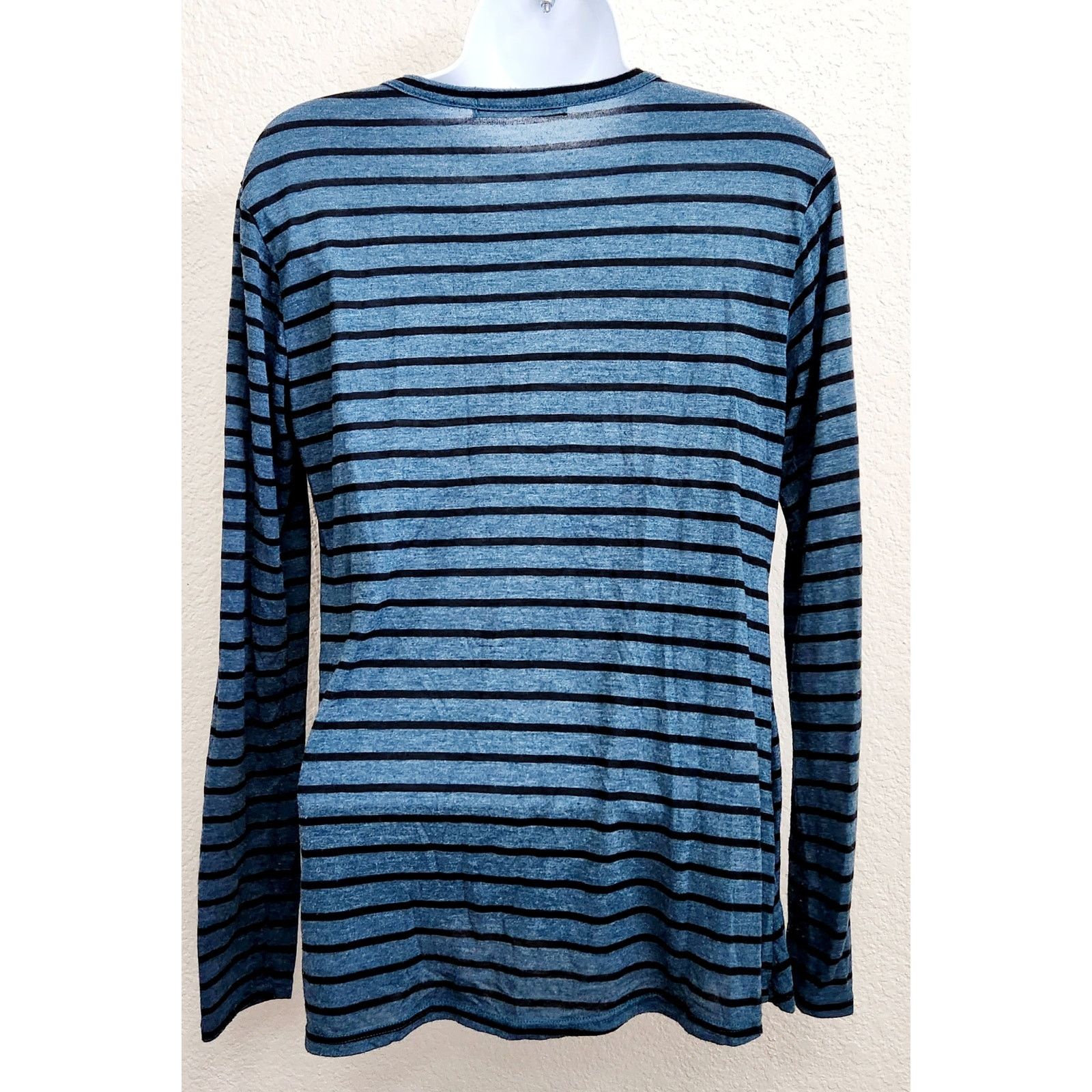 Other Stateside Blue Black Striped Twisted Hem Round Neck Top M Size M / US 6-8 / IT 42-44 - 4 Thumbnail