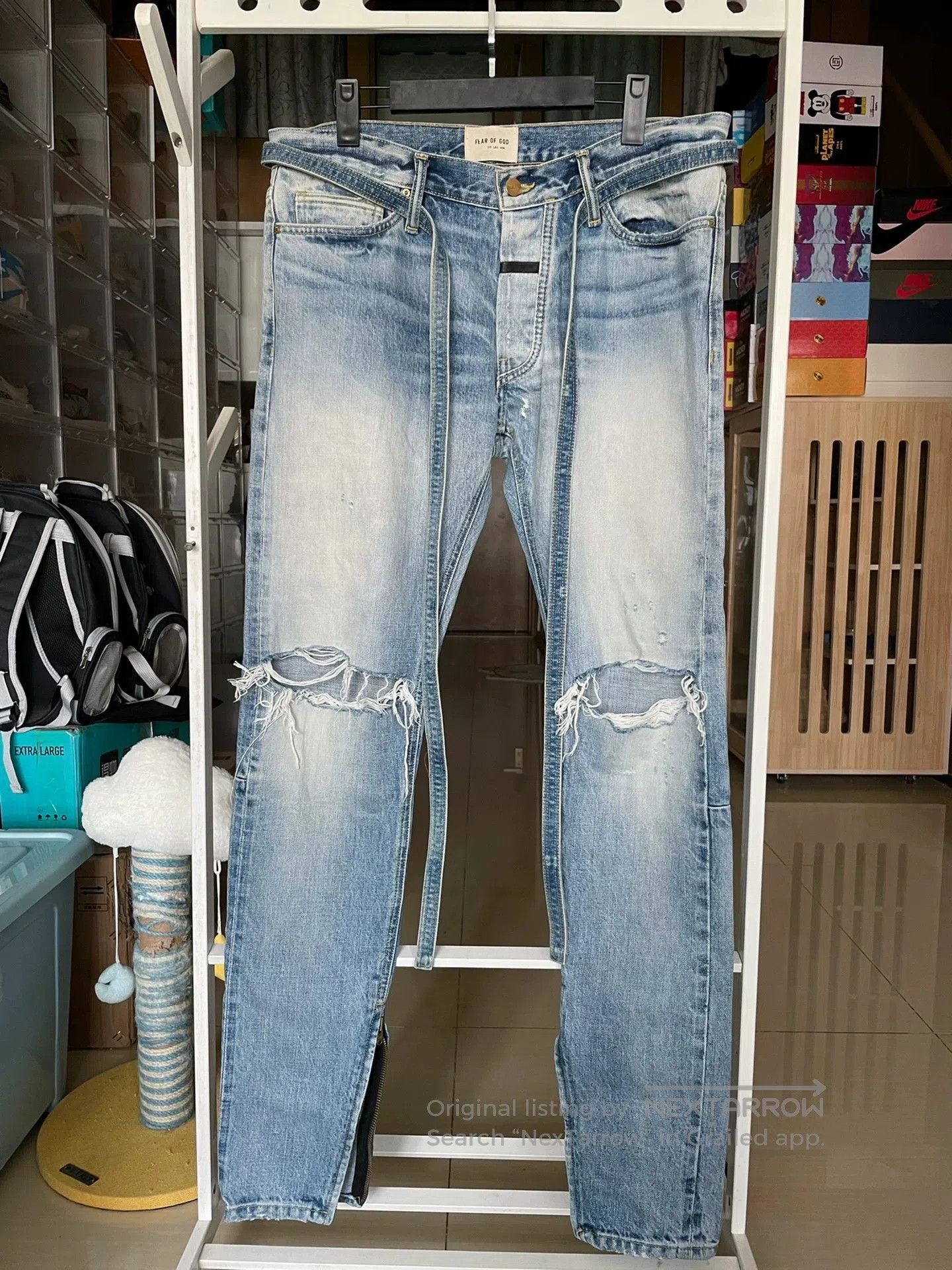 Fear of God Fear of God 6th Distressed Blue Denim Pants. Size US 33 - 1 Thumbnail