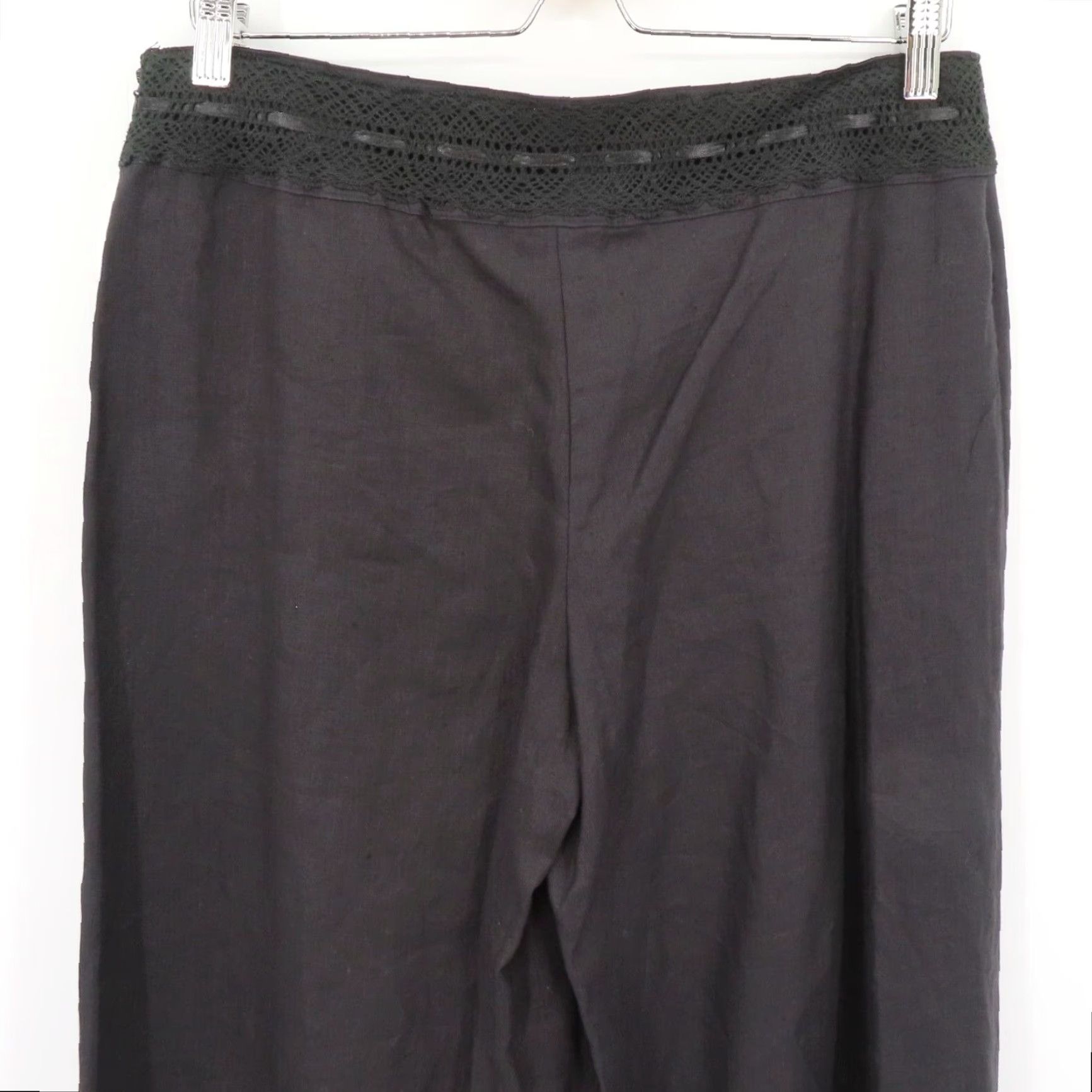 Vintage Edward Womens 8 Black Crocheted Linen Wide Leg Cropped Capri Pants NEW Size 30" / US 8 / IT 44 - 7 Thumbnail