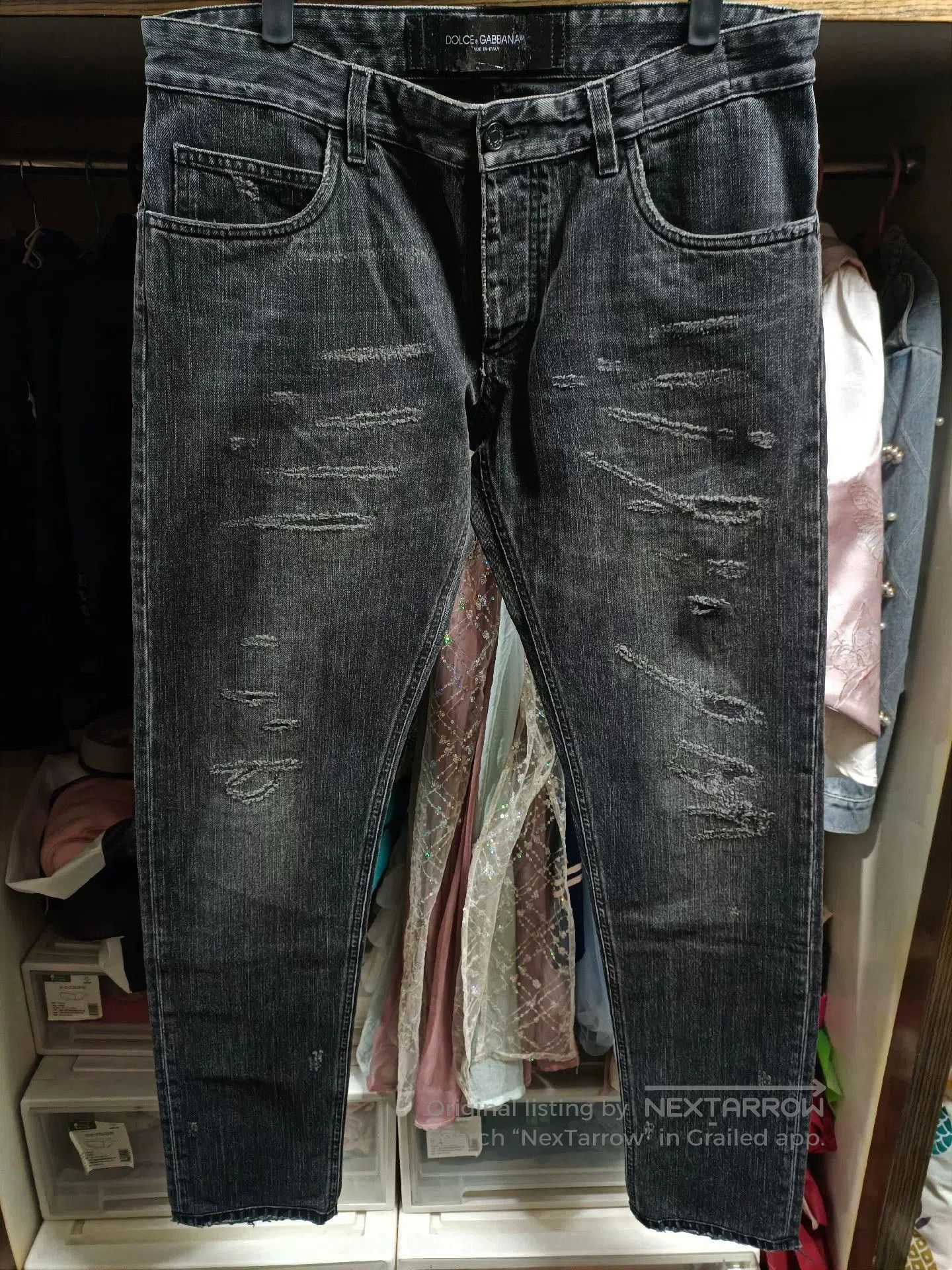 Dolce & Gabbana Dolce & Gabbana Mafia Embroidered Distressed Jeans. Size US 34 / EU 50 - 1 Thumbnail