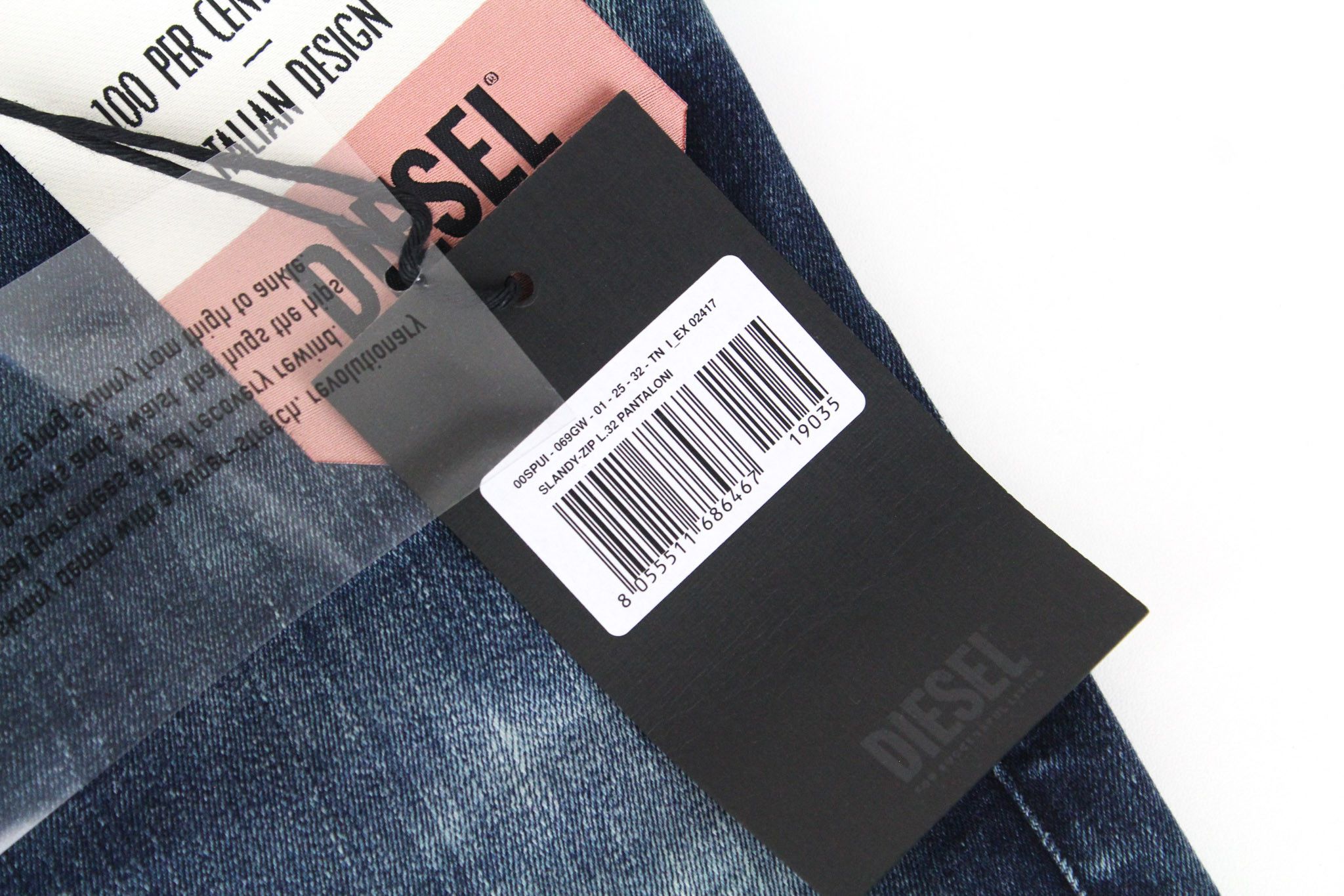 Diesel SLANDY-ZIP 069GW W25/L32 Mid Blue Jeans 71078 Size 25" / US 0 / IT 36 - 5 Thumbnail