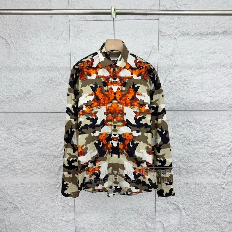 Givenchy Givenchy Pixel Camouflage Long Sleeve Collar Shirt Size US M / EU 48-50 / 2 - 1 Thumbnail