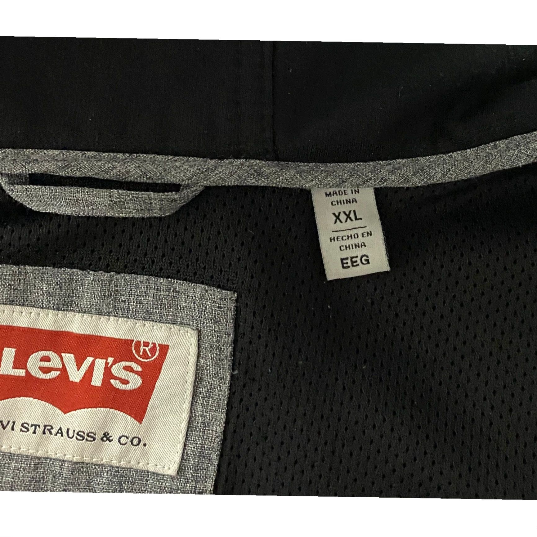 Levi's Levi's Men's Softshell Hooded Jacket Full Zip 2XL Gray Windbreaker Casual Logo Zipper Button Size US XXL / EU 58 / 5 - 5 Thumbnail