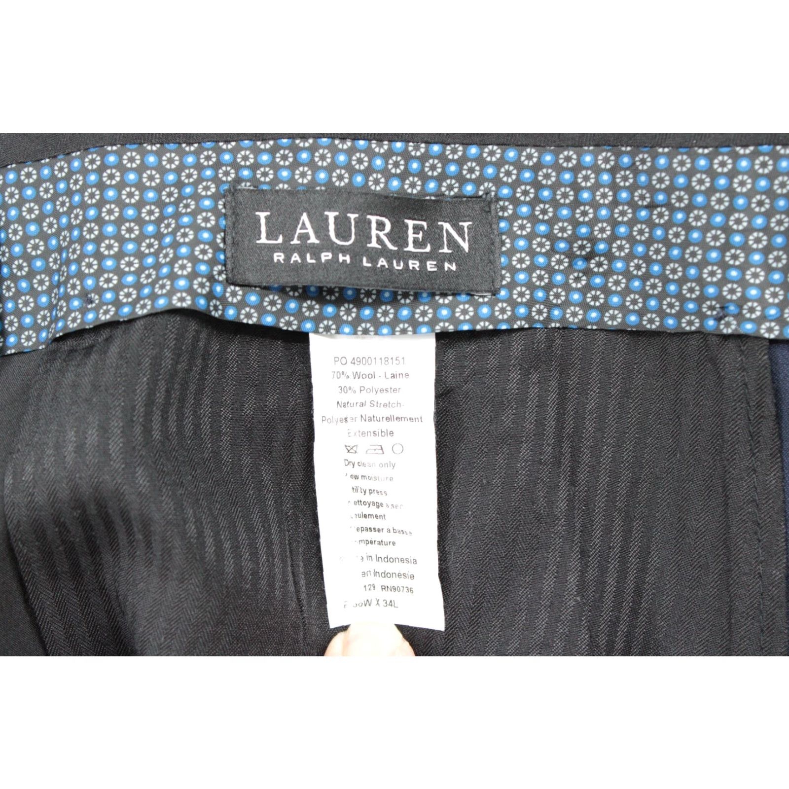 Ralph Lauren VINTAGE Lauren Ralph Lauren Black Label Dress Pants Men 36x31 Blue Wool Blend Preppy Dress Pants Mens 36x31 Blue Wool Blend Preppy Size US 36 / EU 52 - 6 Thumbnail