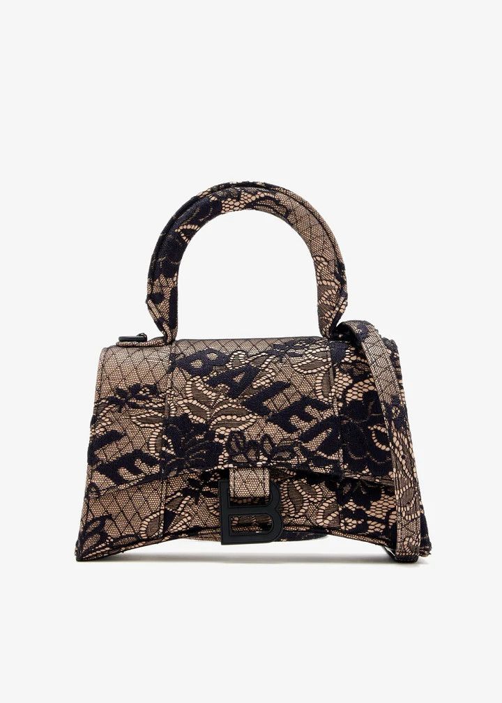 Balenciaga o1srvl11e1025 Size: OS / Hourglass XS Handbag With Dentelle Size ONE SIZE - 1 Thumbnail