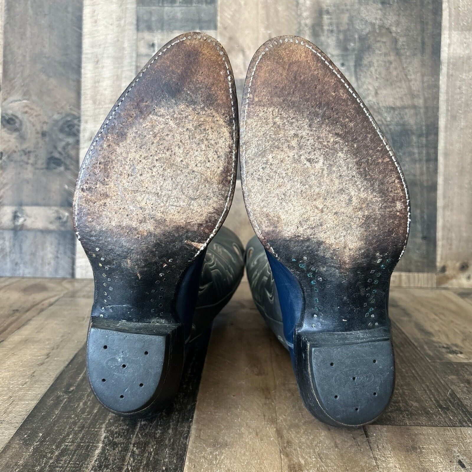 Vintage Hondo Vintage Blue Western Cowboy Boots Mens 9.5 EEE Size US 9.5 / EU 42-43 - 3 Thumbnail