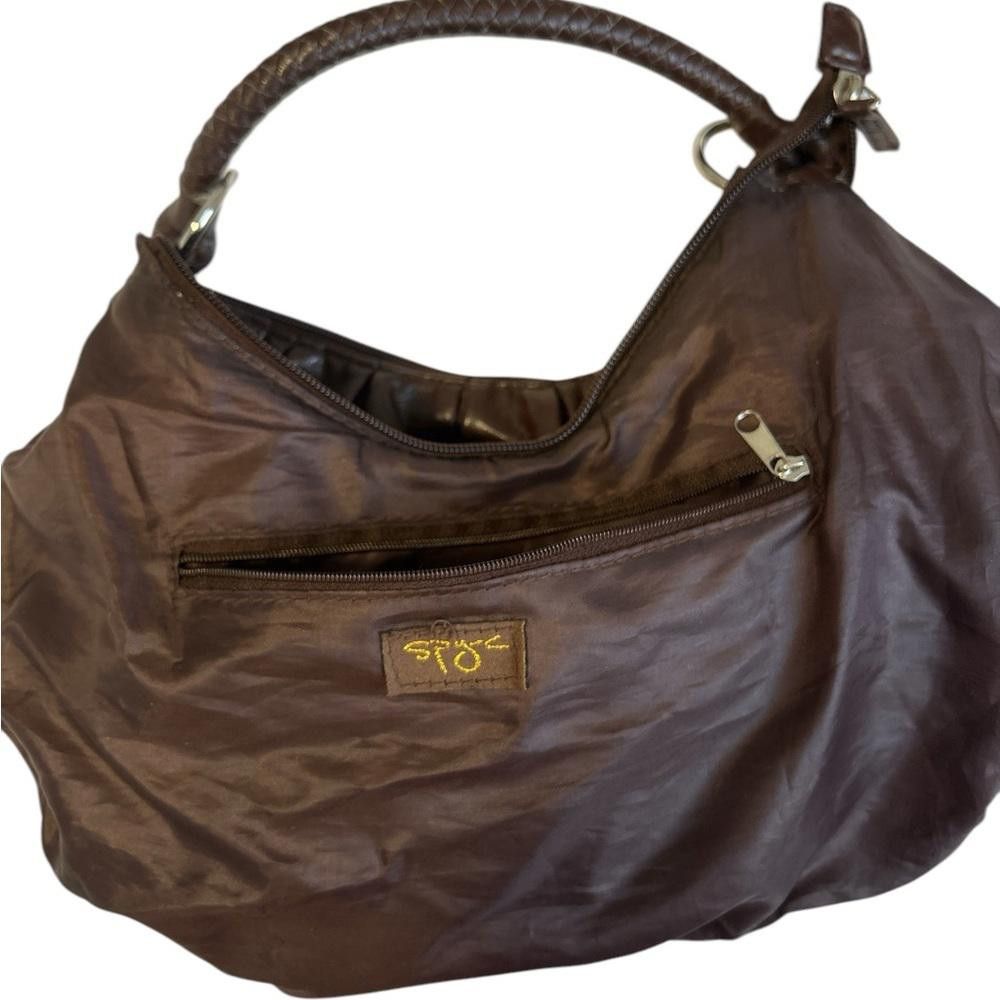 Designer Stylish Brown Leather Handbag - Chic Design Size ONE SIZE - 4 Thumbnail