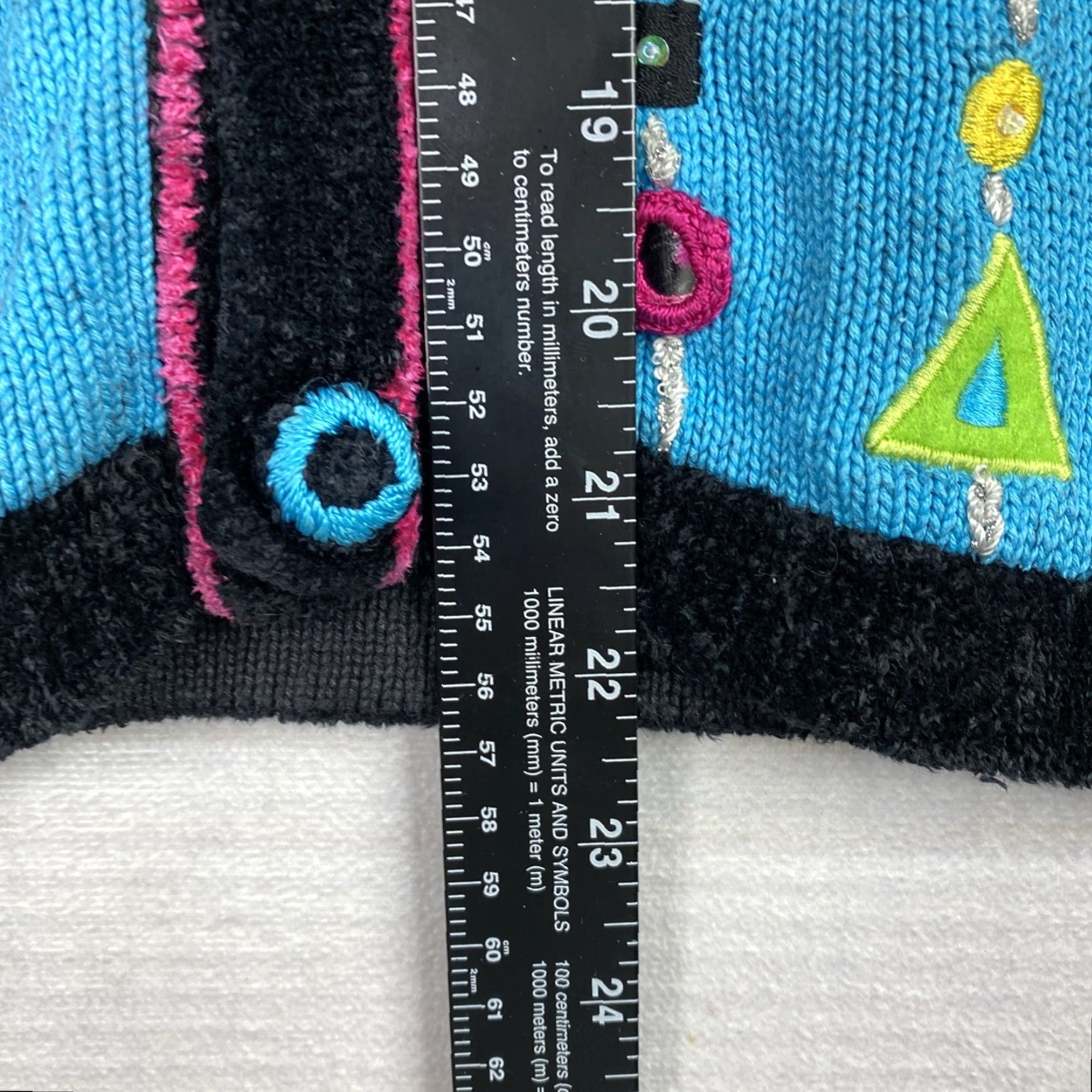 Vintage VINTAGE 90s Jack B Quick Cardigan Sweater Womens Petite PM Turquoise Sequins Knit Blue Size M / US 6-8 / IT 42-44 - 7 Thumbnail