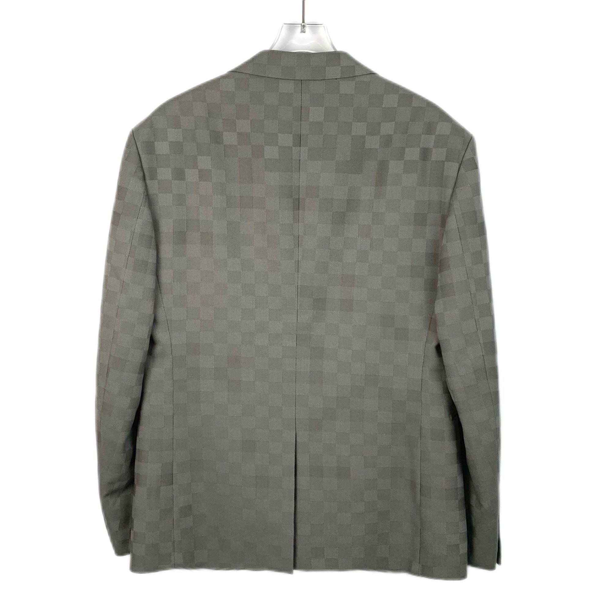 Louis Vuitton Louis Vuitton Mens Gray Checkered Blazer Jacket Size US M / EU 48-50 / 2 - 2 Thumbnail