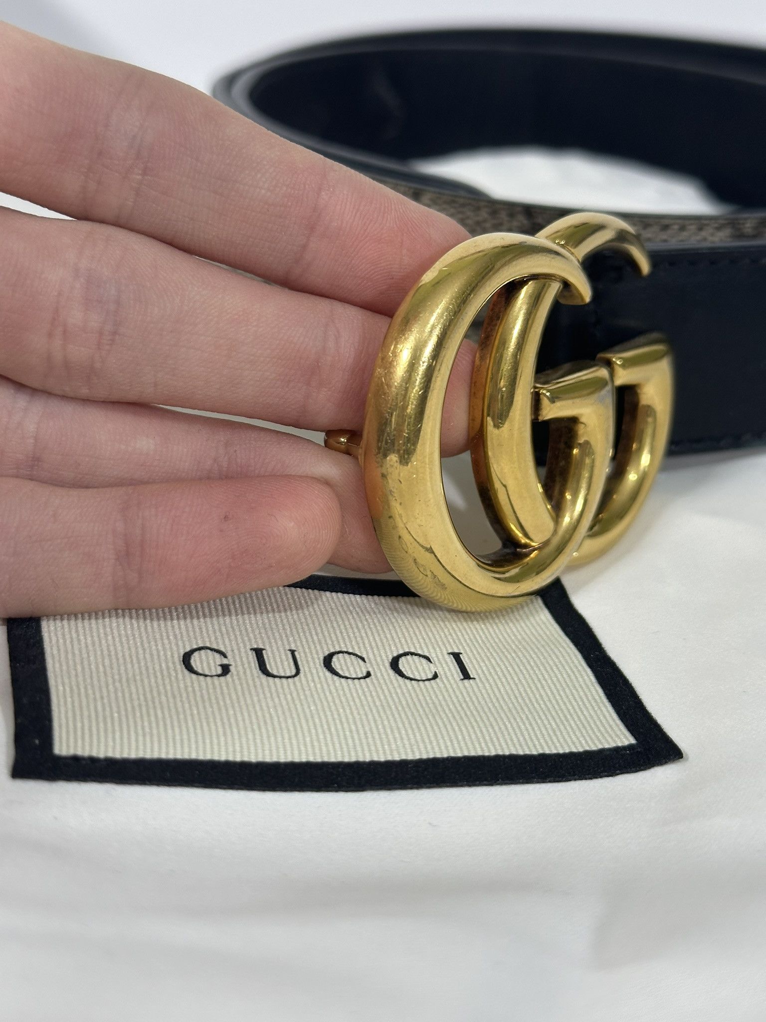 Gucci Gucci Belt Marmont Supreme GG Monogram Canvas Beige Size ONE SIZE - 6 Thumbnail