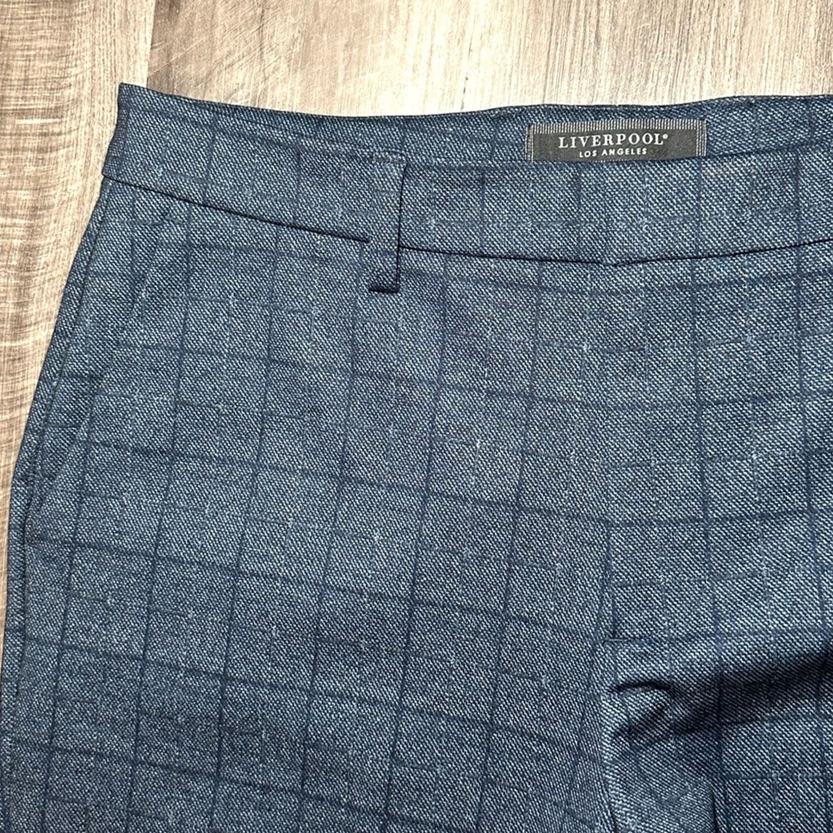 Vintage VINTAGE Liverpool Navy Windowpane Trouser Pants NWOT 34x32 Men Chino 34 Navy Mens Size US 34 / EU 50 - 6 Thumbnail